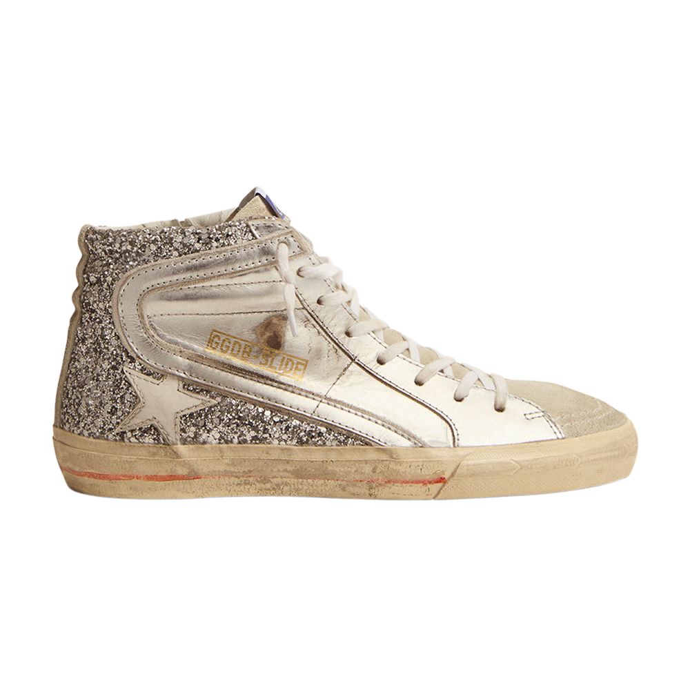Pre-owned Golden Goose Wmns Slide Sneaker 'silver Glitter' | Women's Size 35