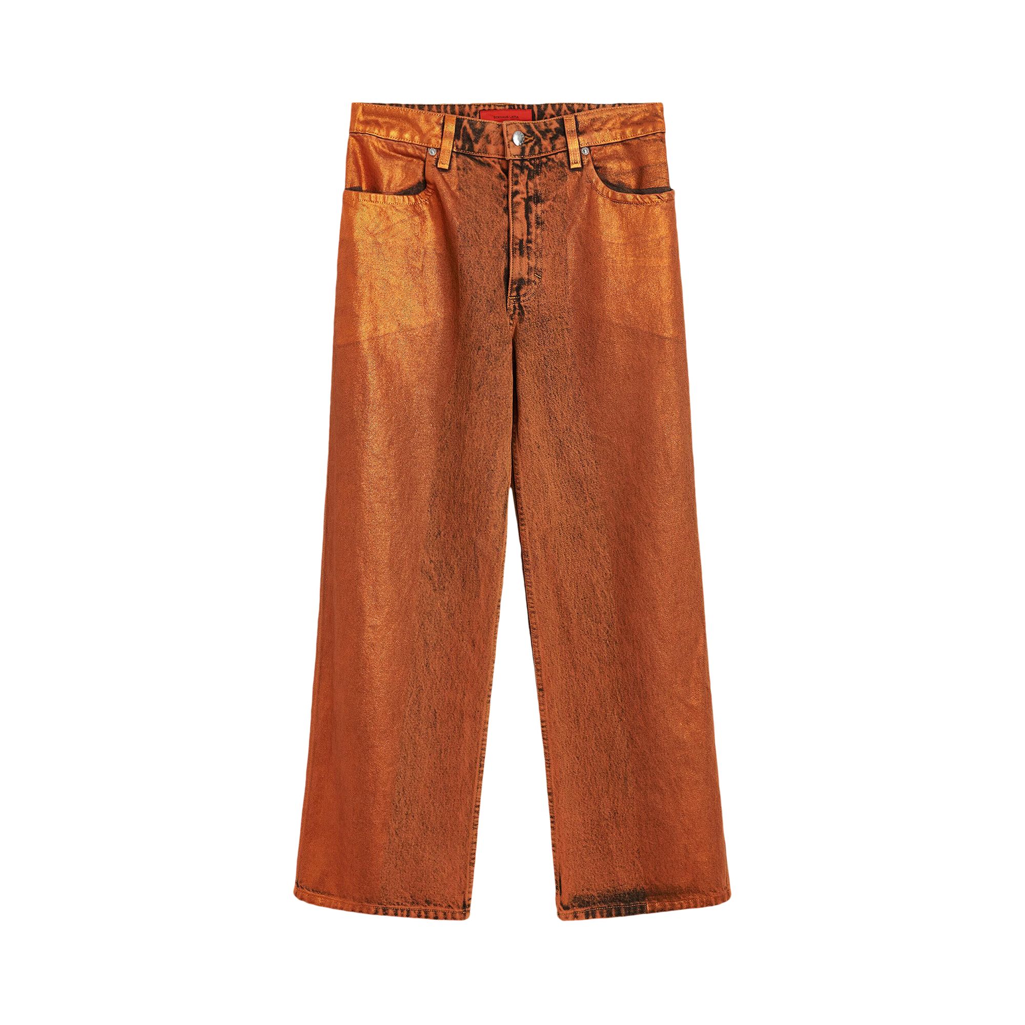 Pre-owned Eckhaus Latta Wide Leg Jean 'copper' In Orange