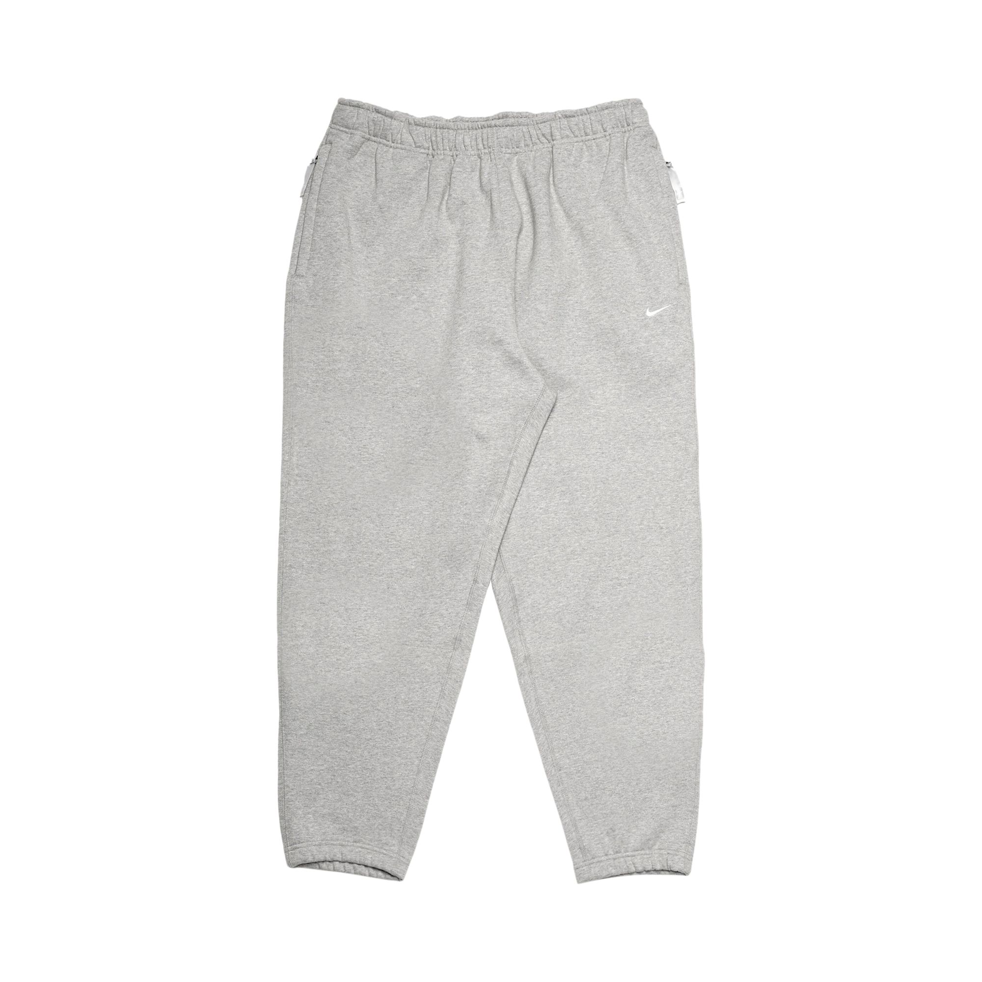 NIKE NIKE SOLO SWOOSH FLEECE PANTS 'DARK GREY HEATHER/WHITE'