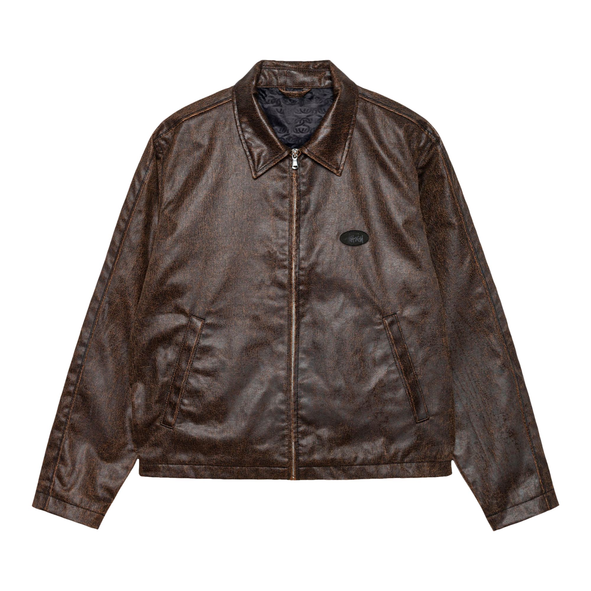 Pre-owned Stussy Club Jacket Coated 'dark Brown'