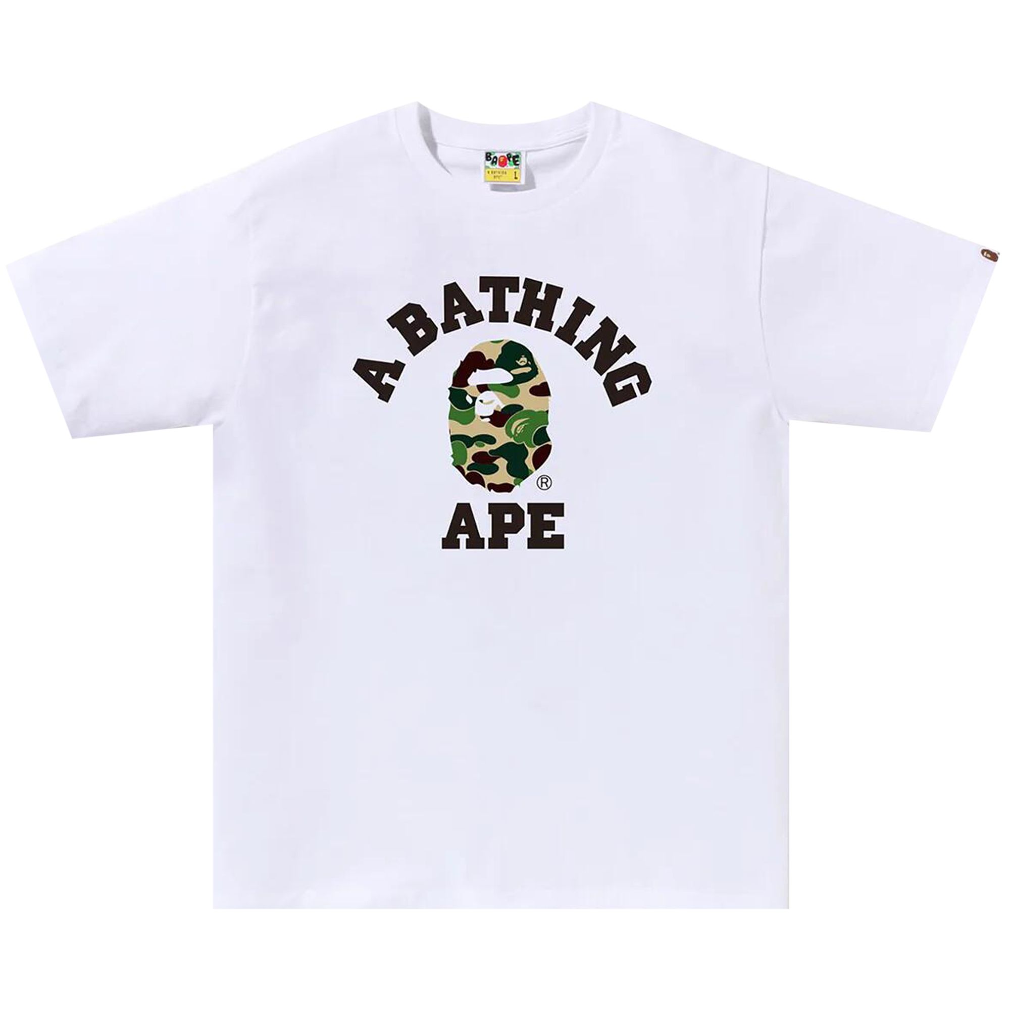 BAPE ABC Camo College Tee 'White/Green' | Men's Size XL