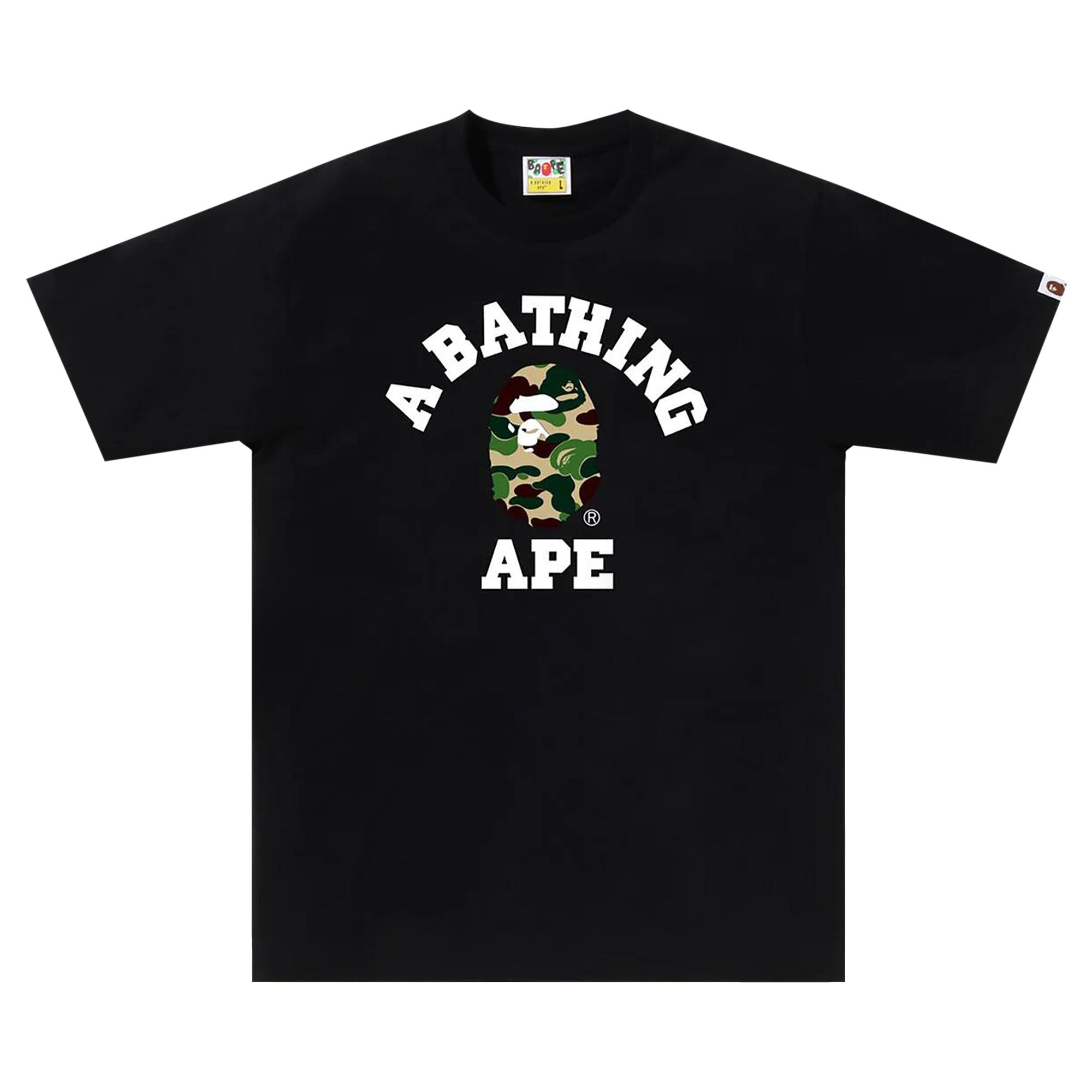 Pre-owned Bape Abc Camo College Tee 'black/green'