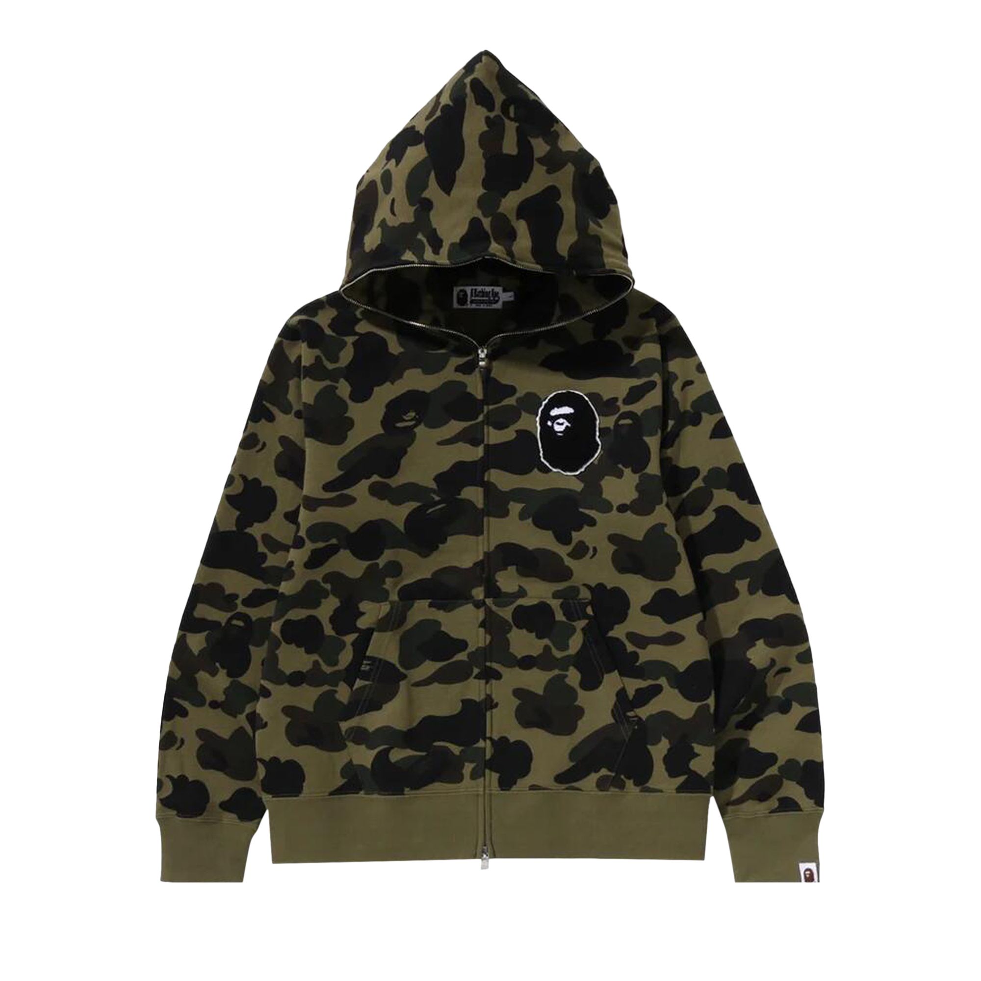 Pre-owned Bape 1st Camo Full Zip Hoodie 'green'