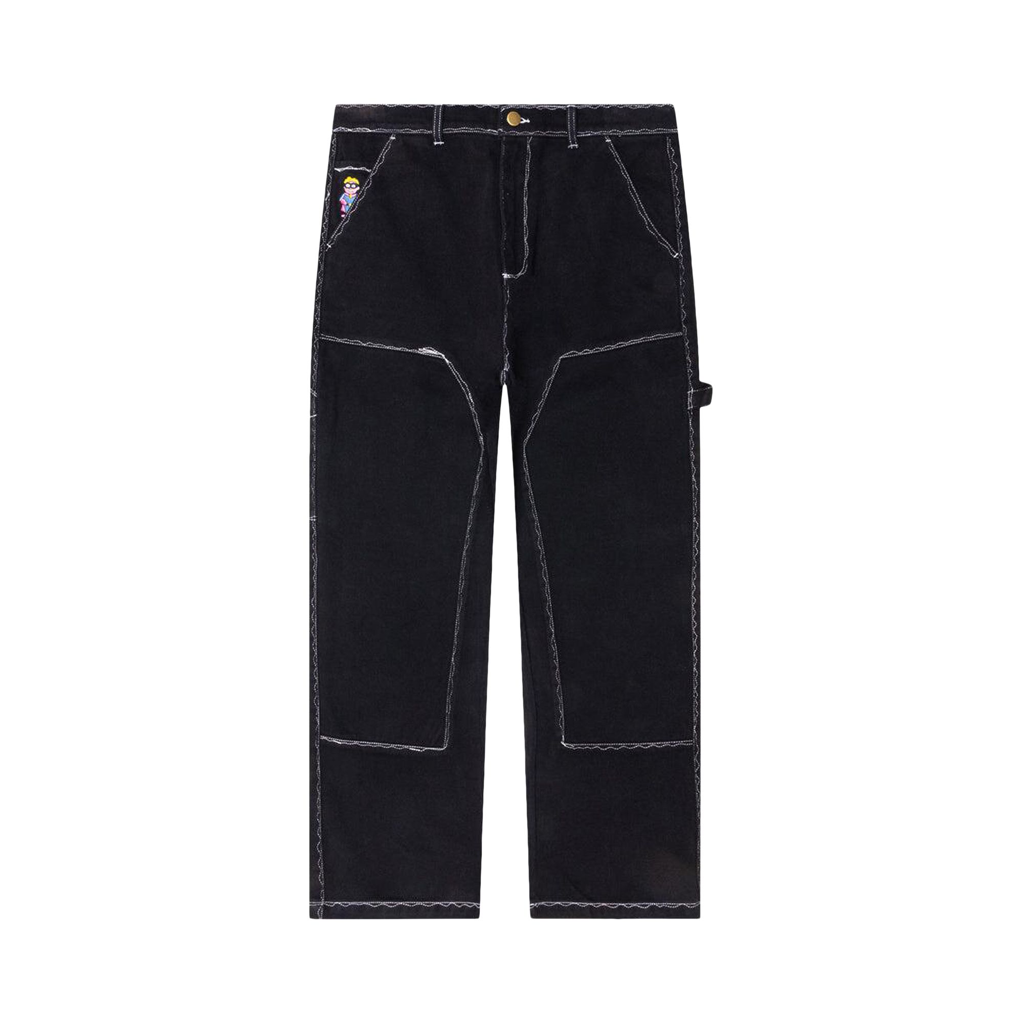 KidSuper Messy Stitched Work Pants 'Black' | Men's Size 2XL