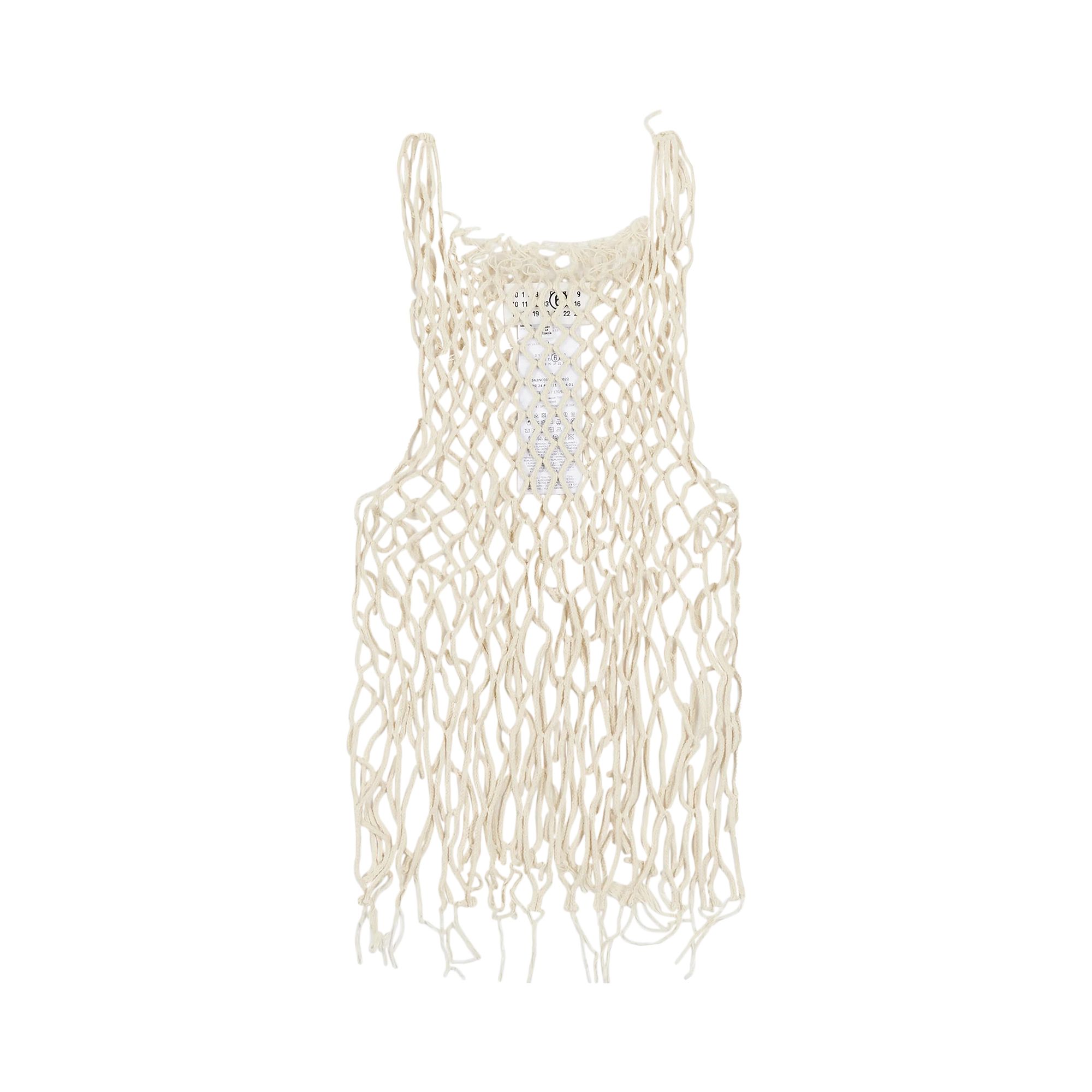 Pre-owned Mm6 Maison Margiela Net Crochet Tank Top 'white' | Women's Size M
