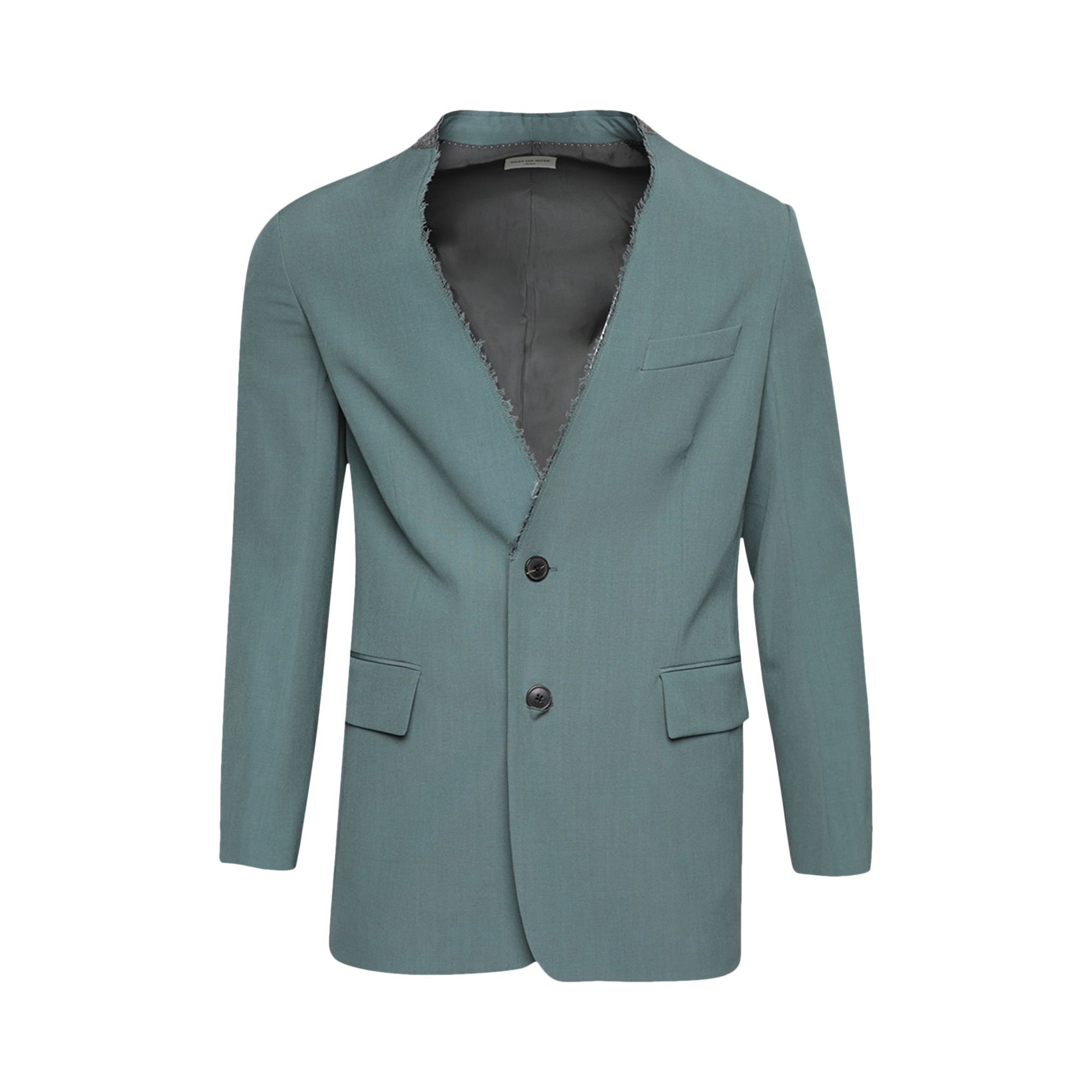 Pre-owned Dries Van Noten Raw Edge Blazer 'raf' | Blue | Men's Size L
