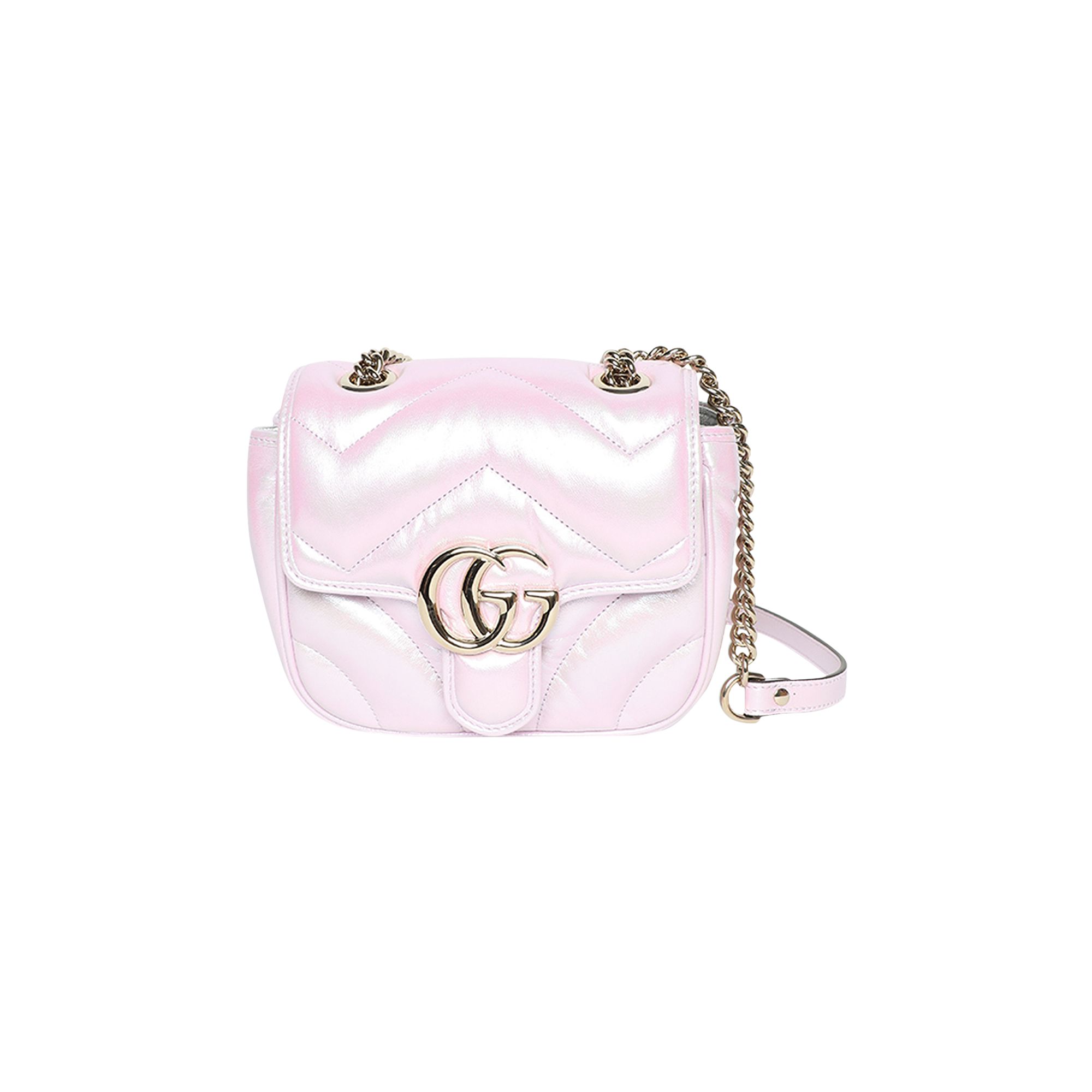 Pre-owned Gucci Marmont Mini Shoulder Bag 'iridescent Escape Pink' | Women's Size Onesize