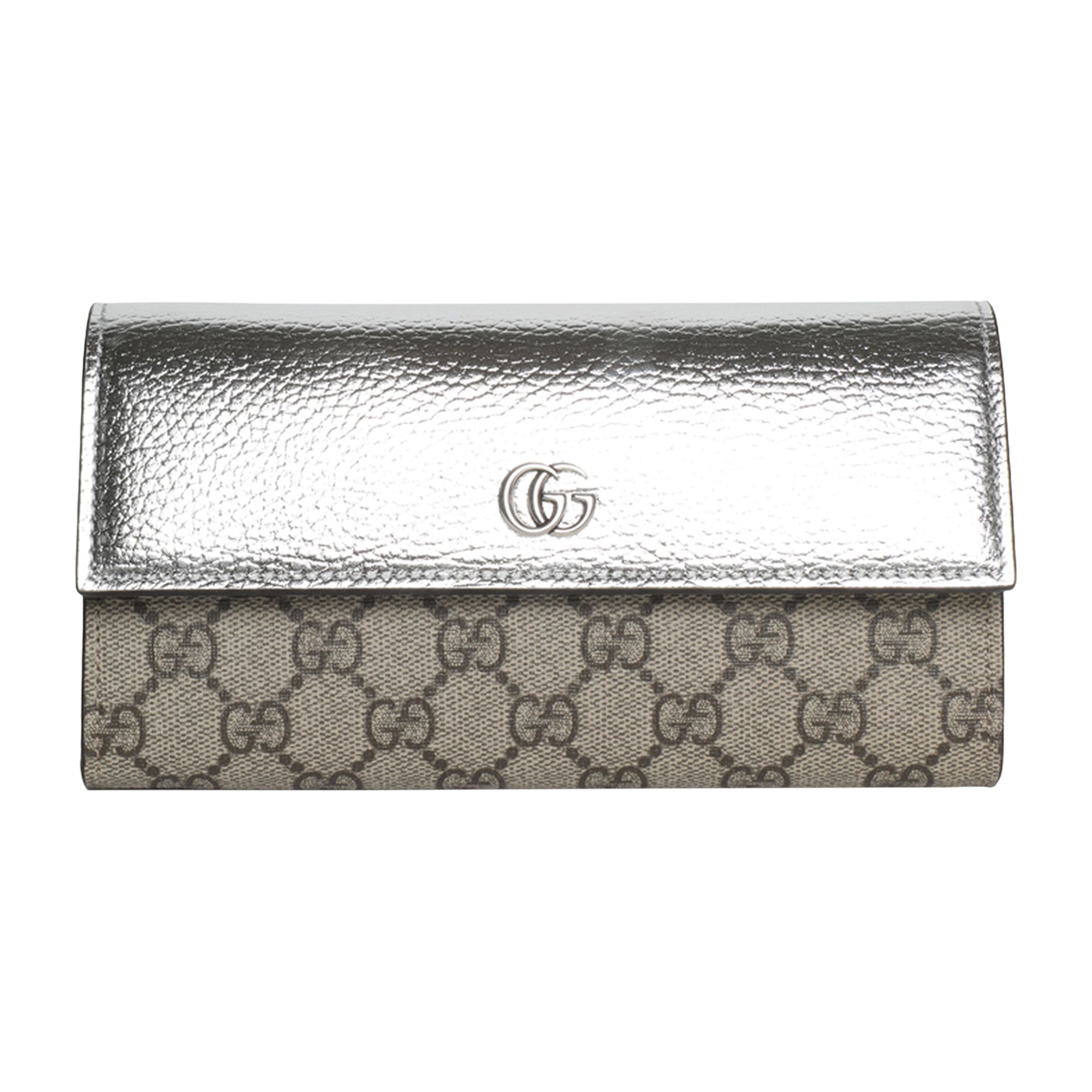 Pre-owned Gucci Gg Marmont Chain Wallet 'tan'