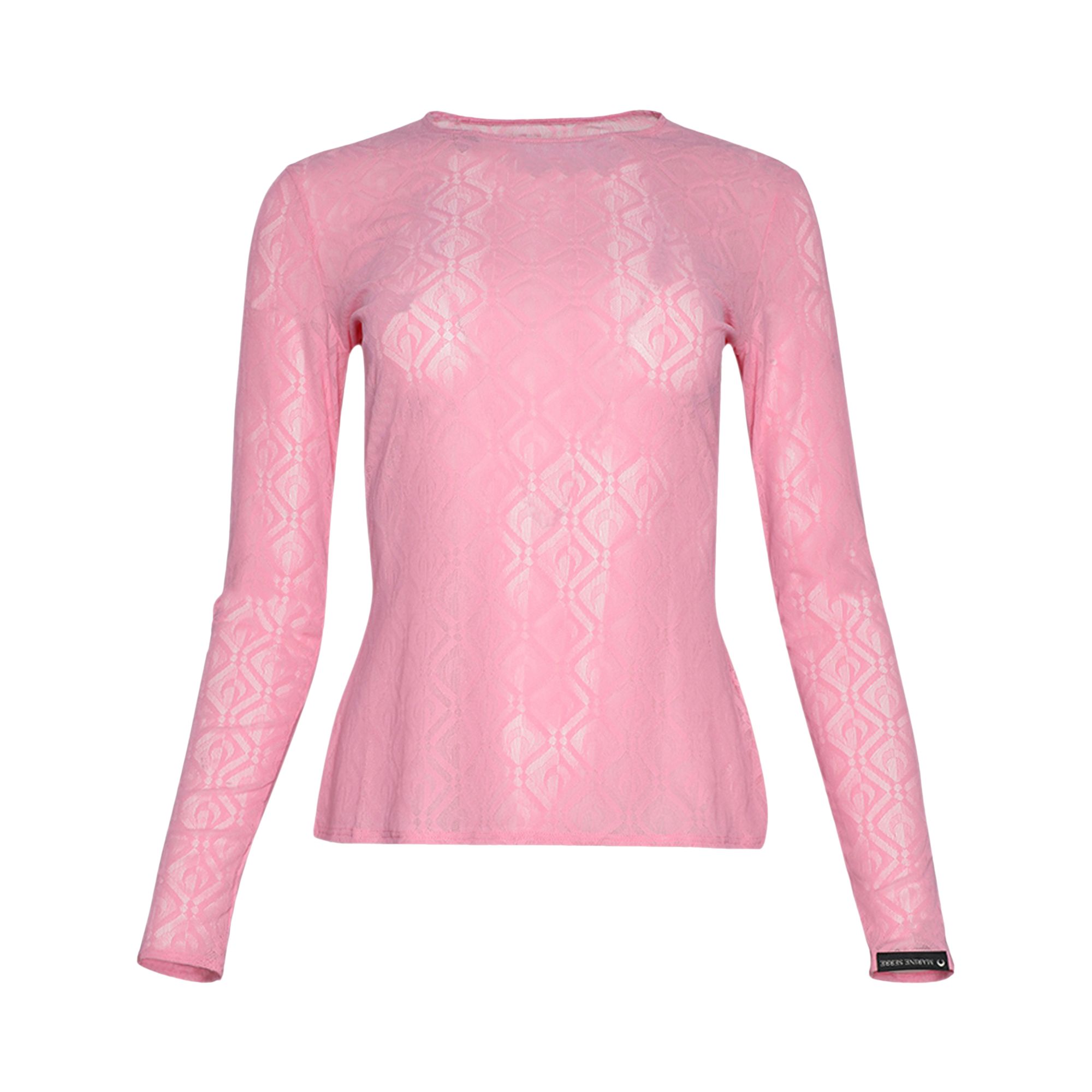 Marine Serre Moon Diamant Mesh Jacquard Second Skin 'Pink' | Women's Size XS