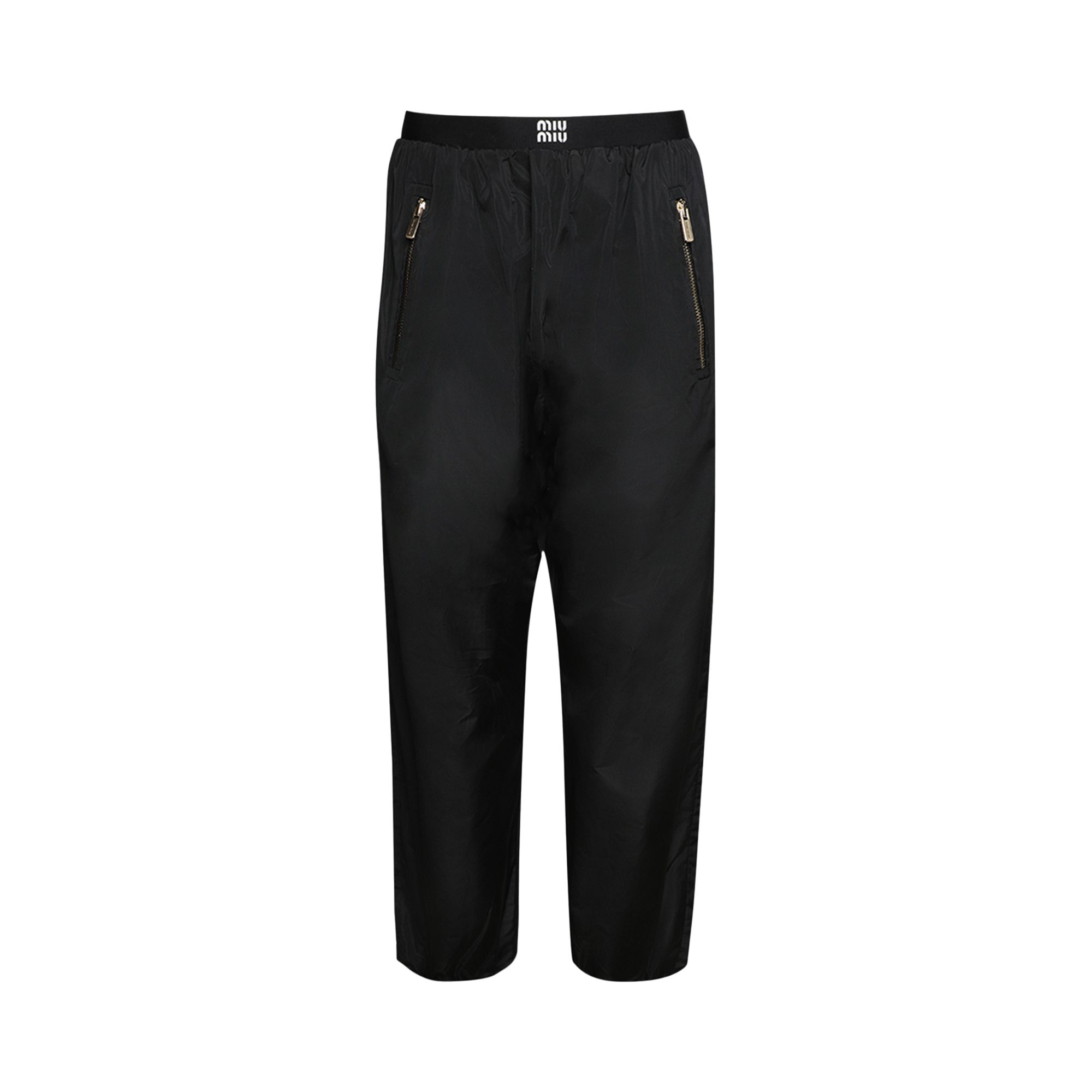 Pre-owned Miu Miu Technical Silk Joggers 'black' | Women's Size 42