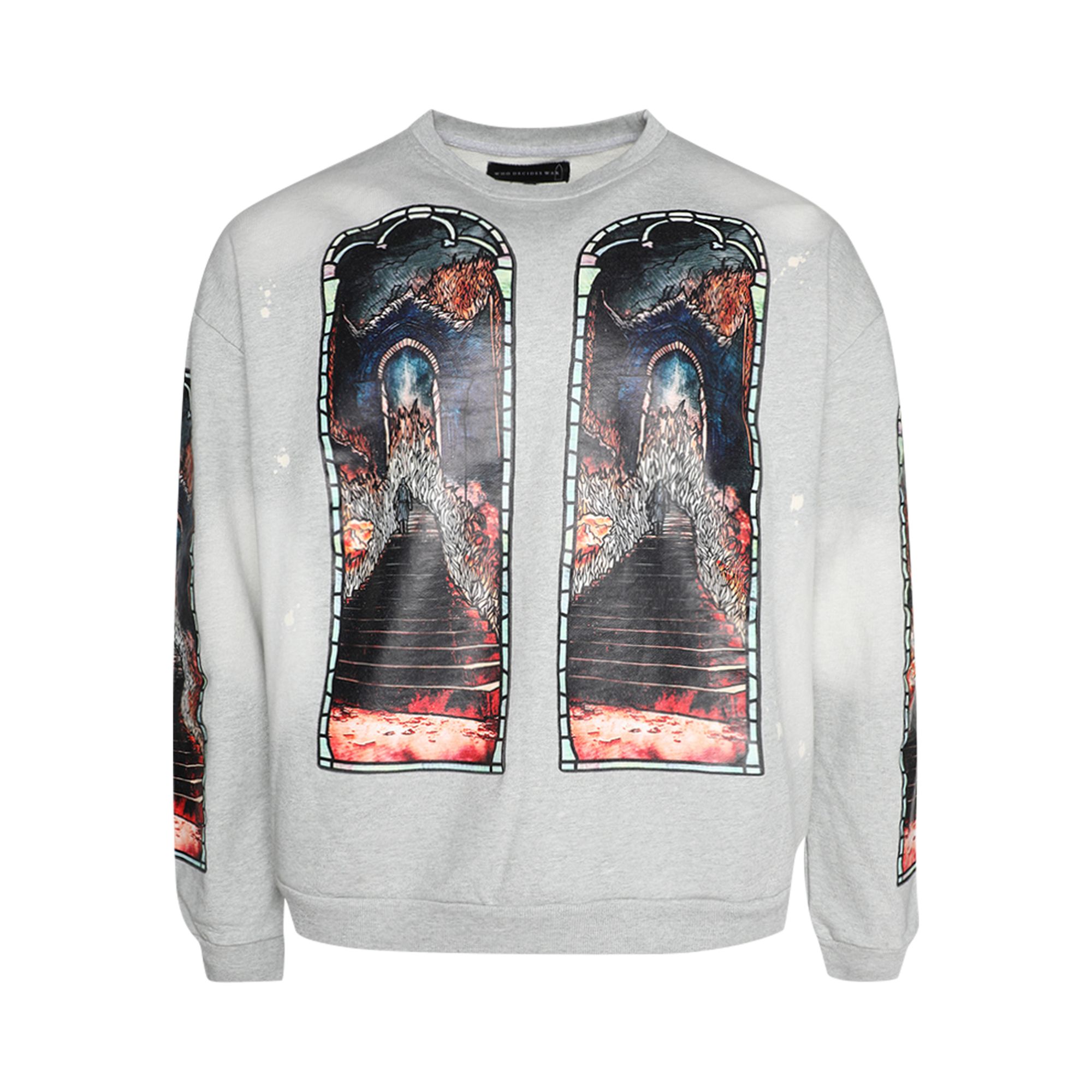 Pre-owned Who Decides War Descent Crewneck Sweater 'silver' | Men's Size Xxl
