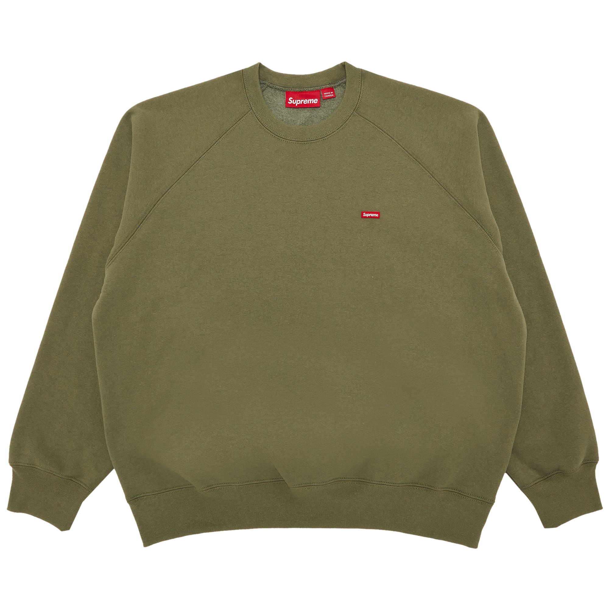 SUPREME SUPREME SMALL BOX RAGLAN CREWNECK 'LIGHT OLIVE'