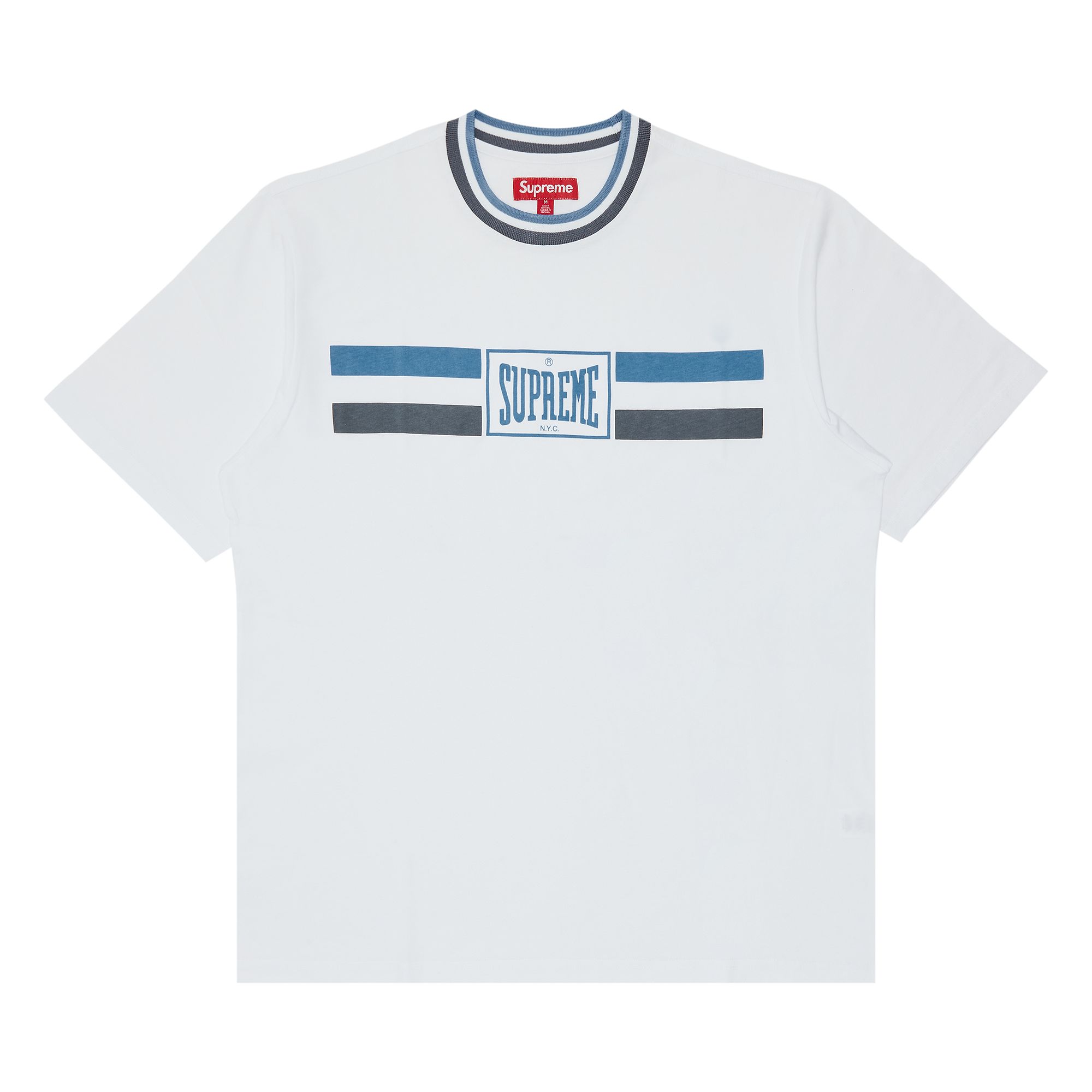 Supreme Warm Up Stripe Short-Sleeve Top 'White' | Men's Size XL