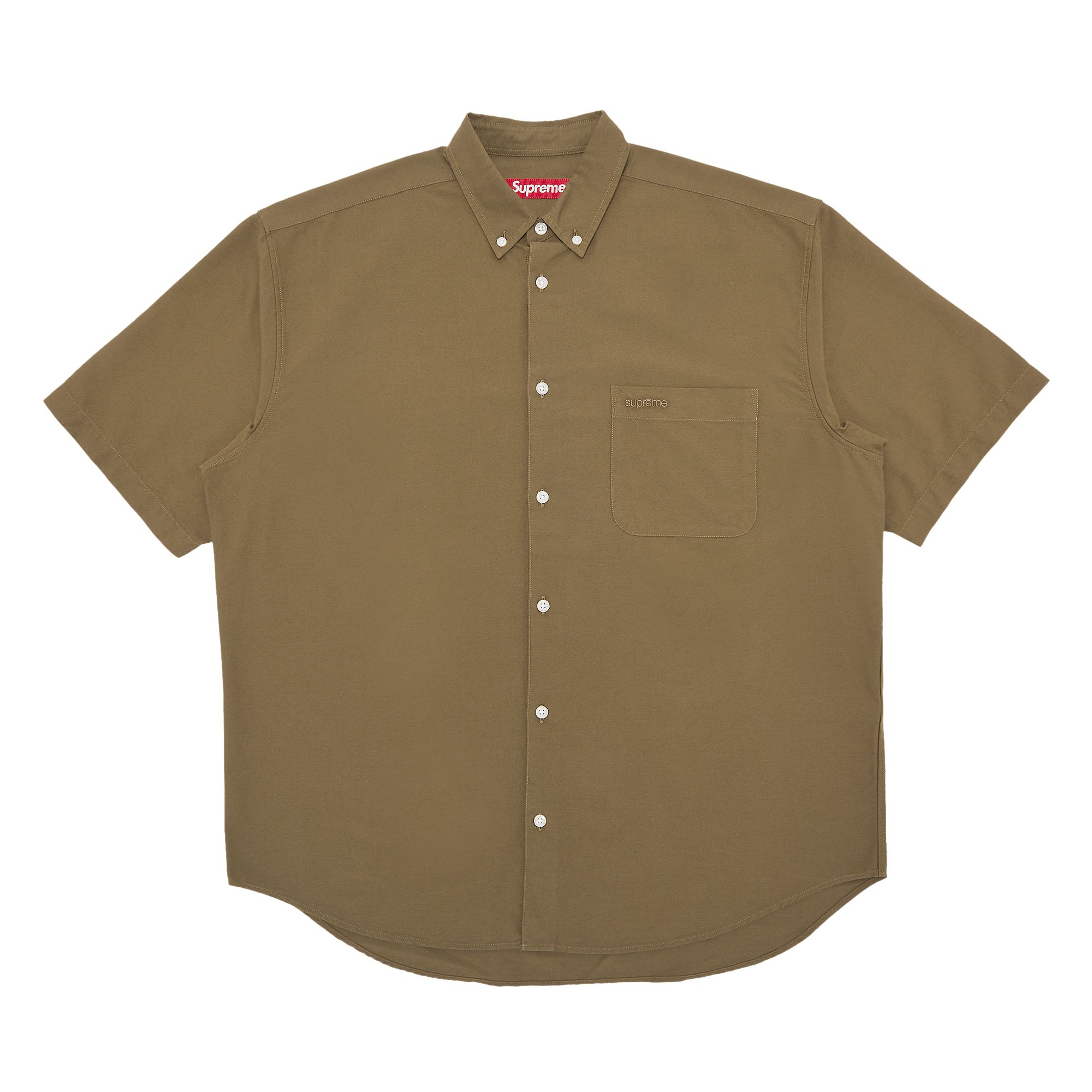 Pre-owned Supreme Loose Fit Short-sleeve Oxford Shirt 'olive' | Green | Men's Size M