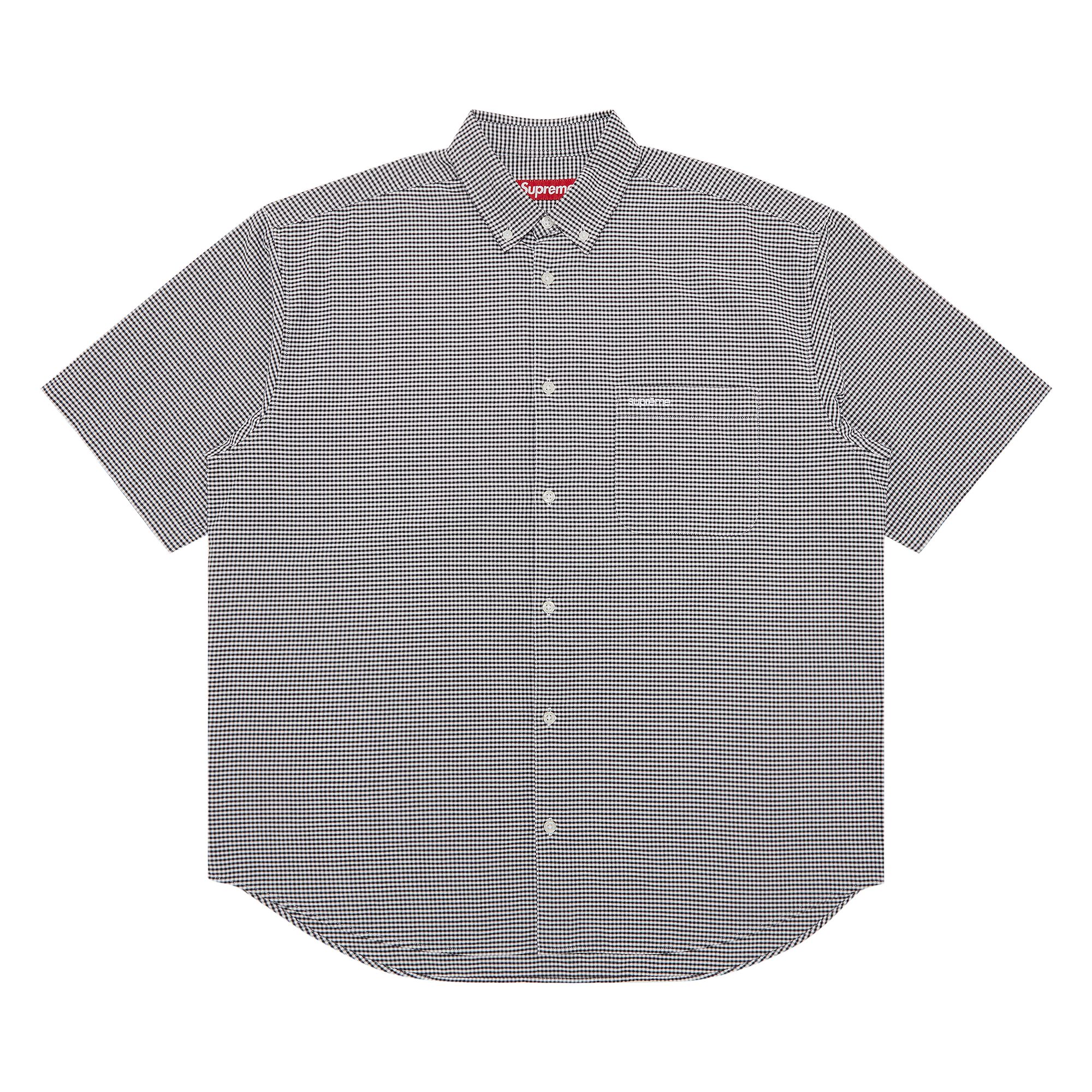 Pre-owned Supreme Loose Fit Short-sleeve Oxford Shirt 'gingham' | Black | Men's Size L