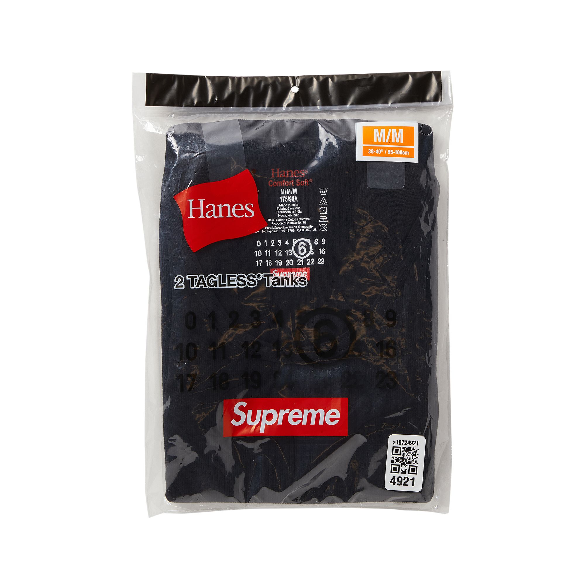 Supreme x MM6 Maison Margiela Tagless Tank Top (1 Pack) 'Black' | Men's Size XL