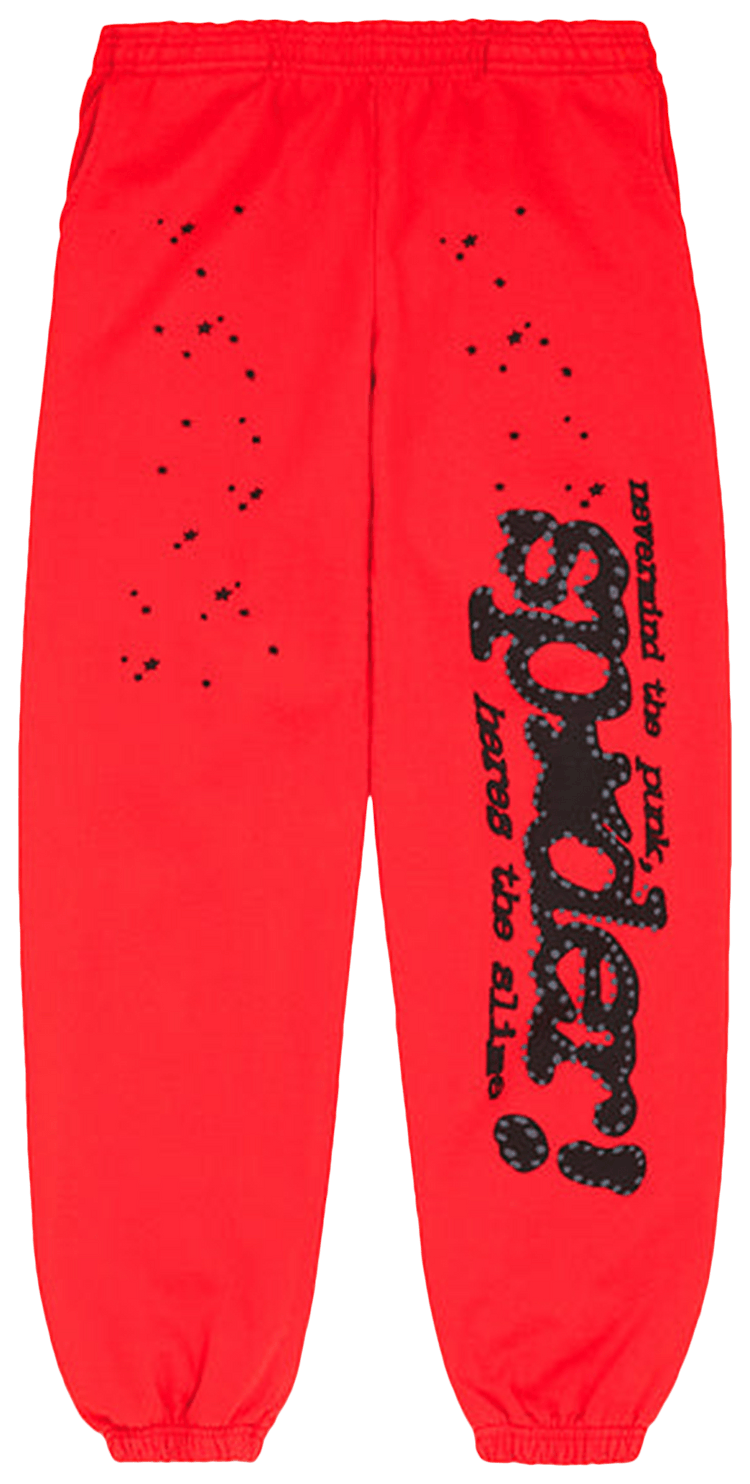 SP5DER パンツ SP5DER web-print elastic-cuff Track Pants | Red | FARFETCH
