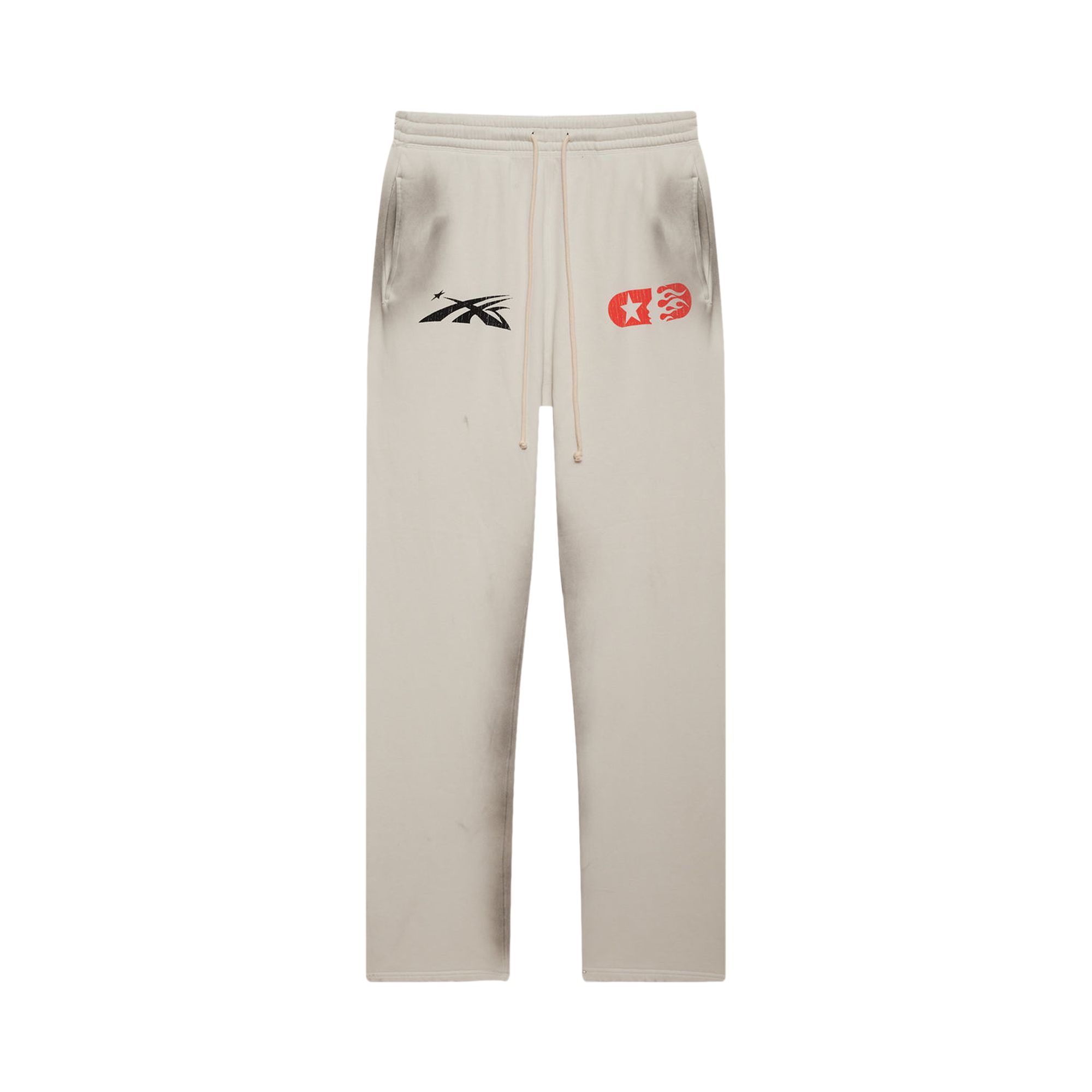 Pre-owned Hellstar If You Dont Like Us Beat Us Sweatpants 'white' In Cream