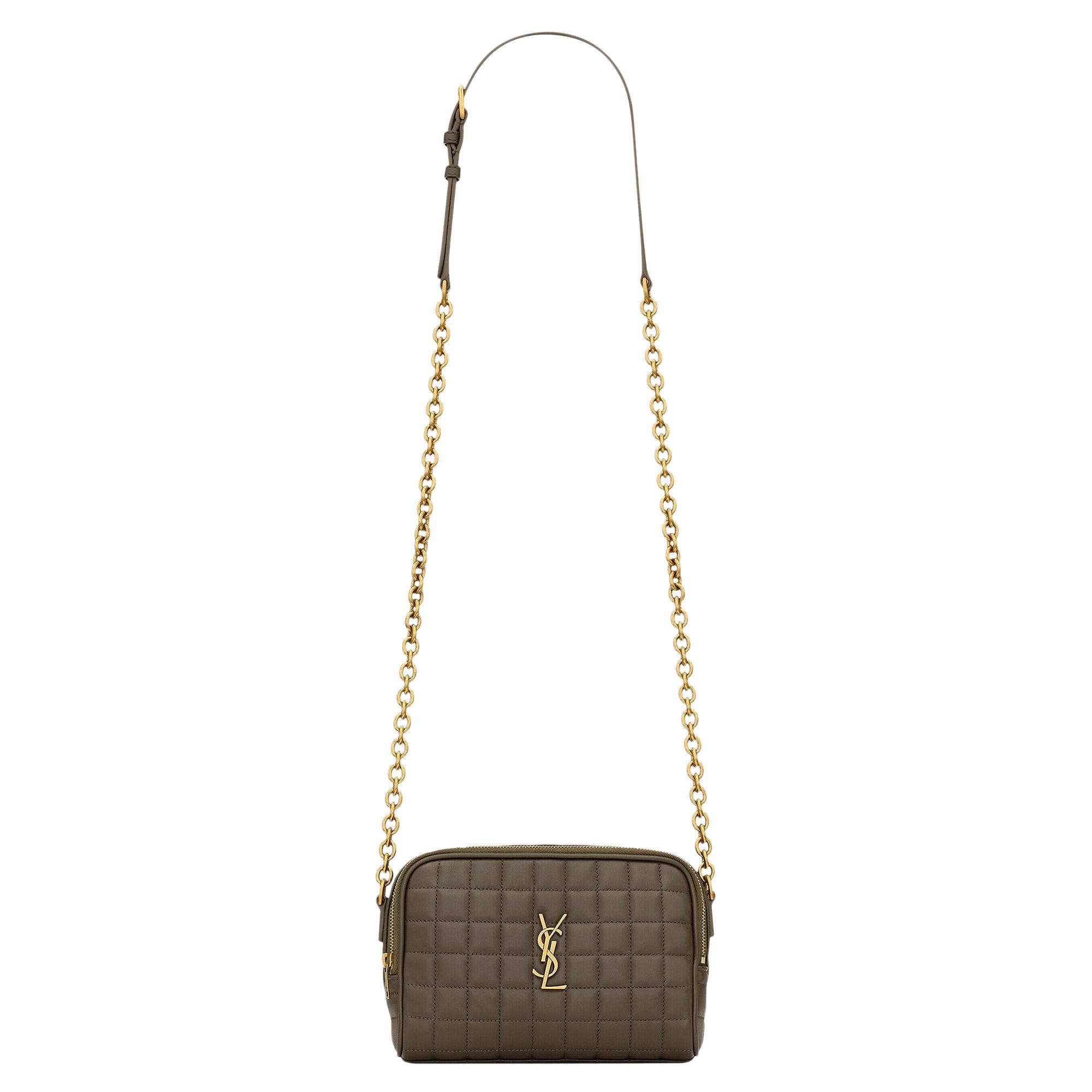 Pre-owned Saint Laurent Cassandre Matelassé Carré Mini Camera Bag 'light Musk' | Grey | Women's Size Onesize
