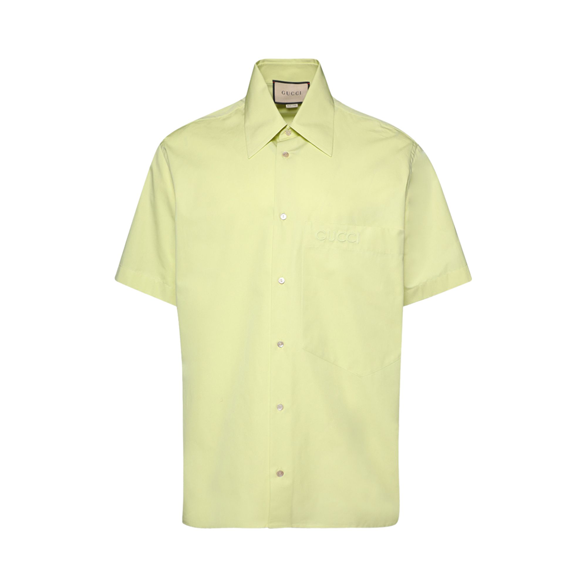 Pre-owned Gucci Embroidered Shirt 'new Lime Green' | Men's Size 50