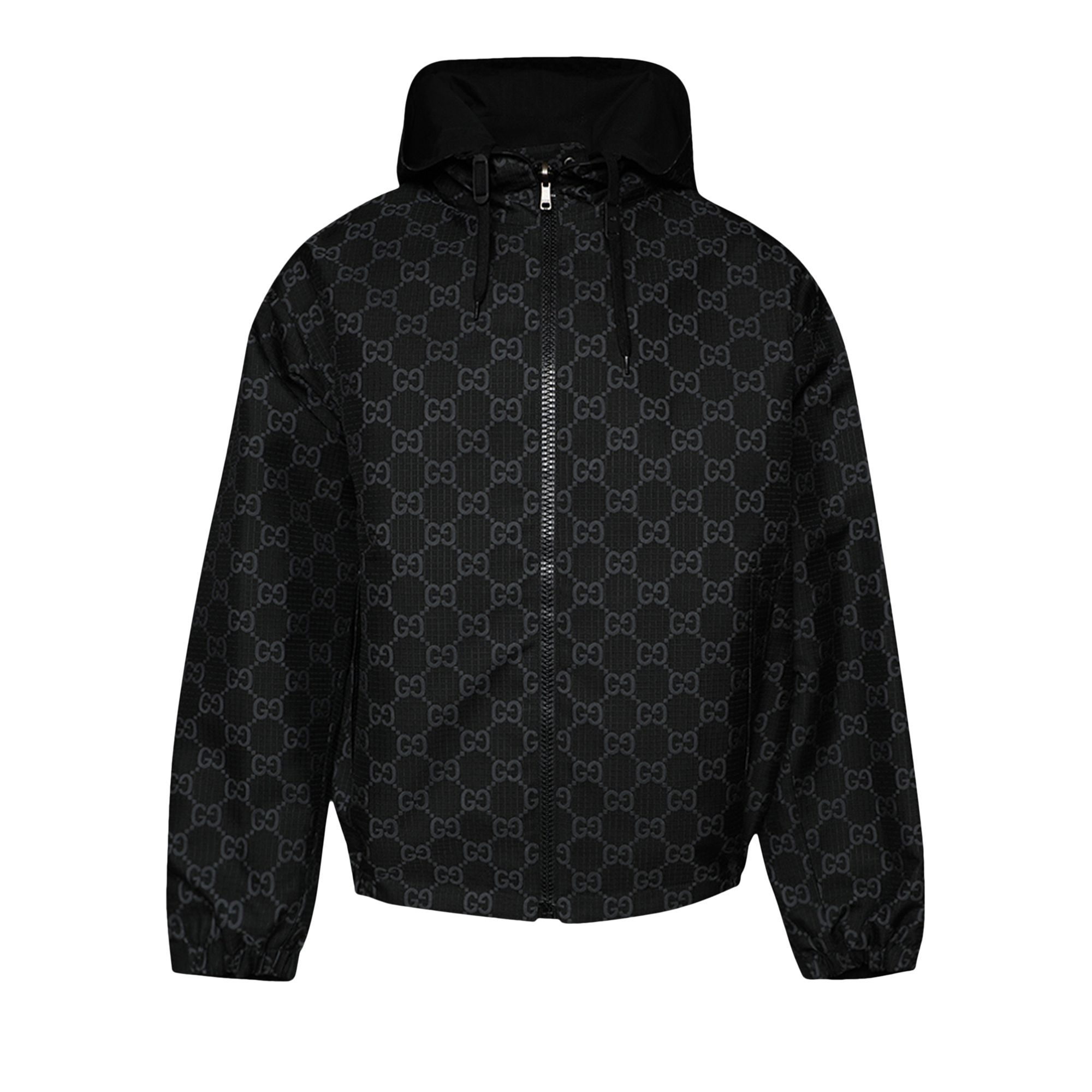 Pre-owned Gucci Reversible Ripstop Nylon Jacket 'black/mix' | Men's Size 52