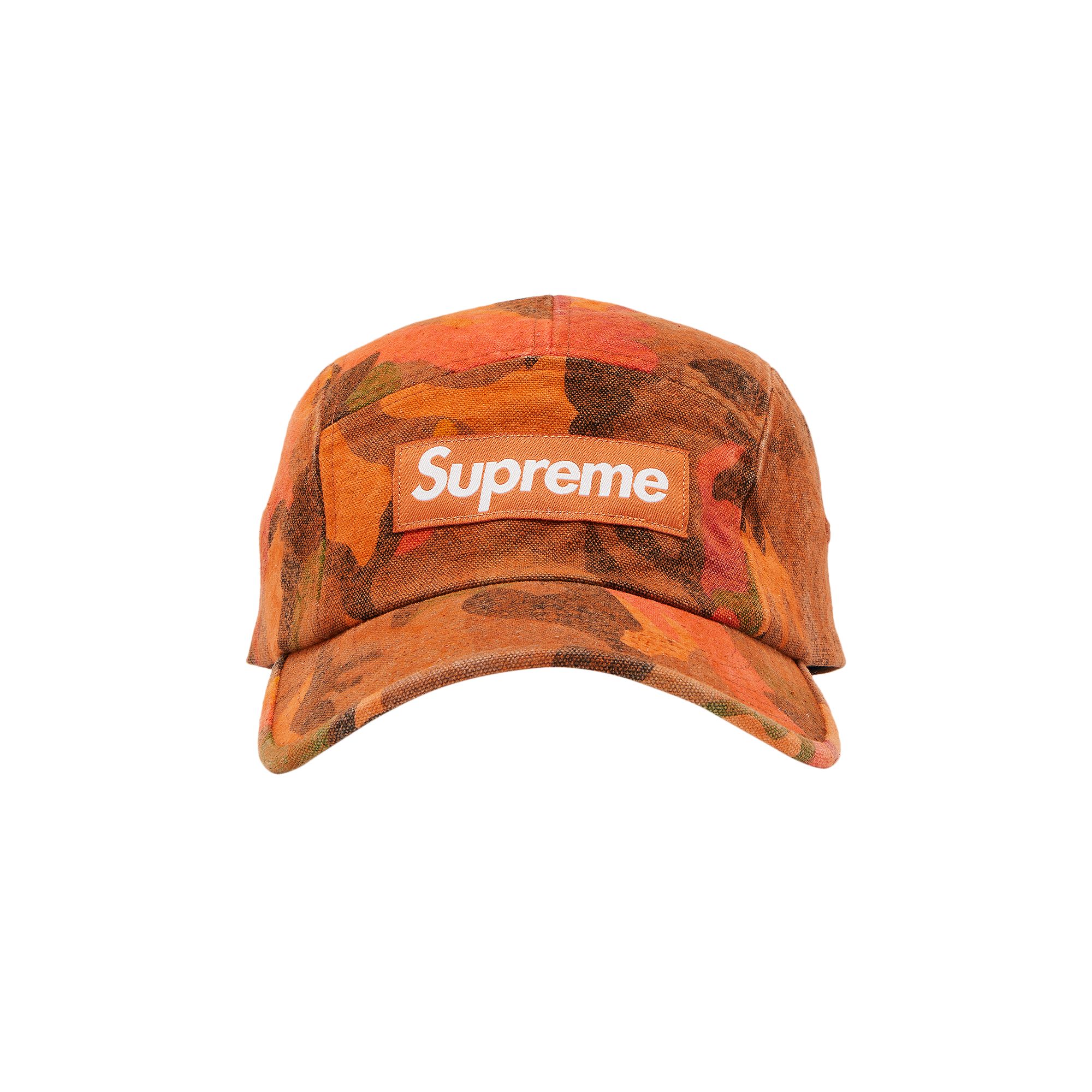 Pre-owned Supreme Washed Canvas Camp Cap 'orange Camo'
