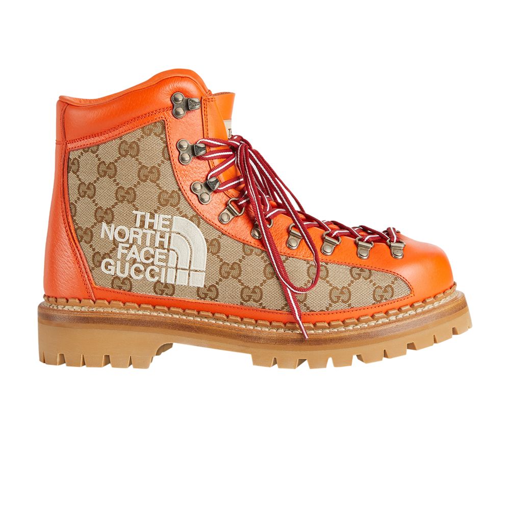 Click to view more detailed imagery on our partner's website Pre-owned Gucci The North Face X Lace Up Boot 'beige Orange Monogram'