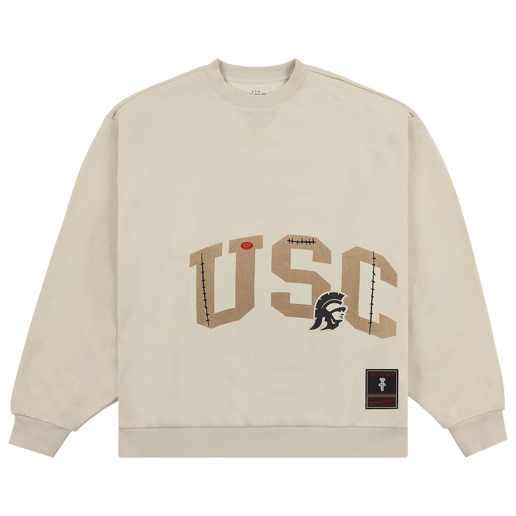 Pre-owned Cactus Jack By Travis Scott X Mitchell & Ness University Of Southern California Crewneck 'tan' | Men