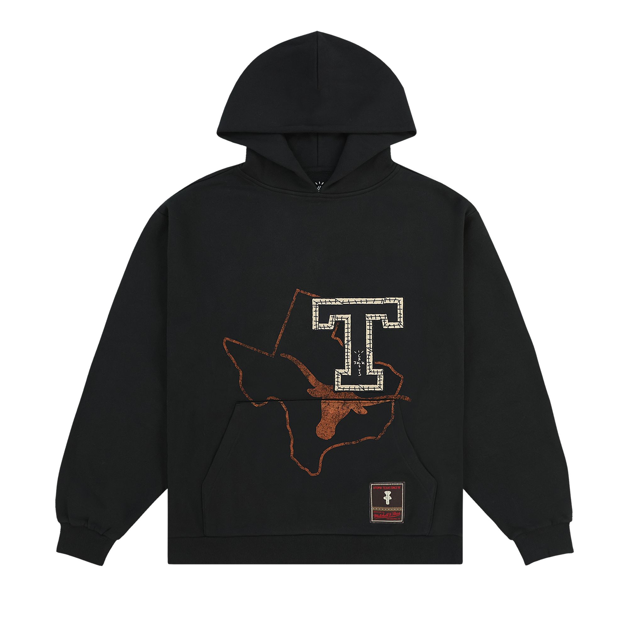 Pre-owned Cactus Jack By Travis Scott X Mitchell & Ness University Of Texas Hoodie 'black'