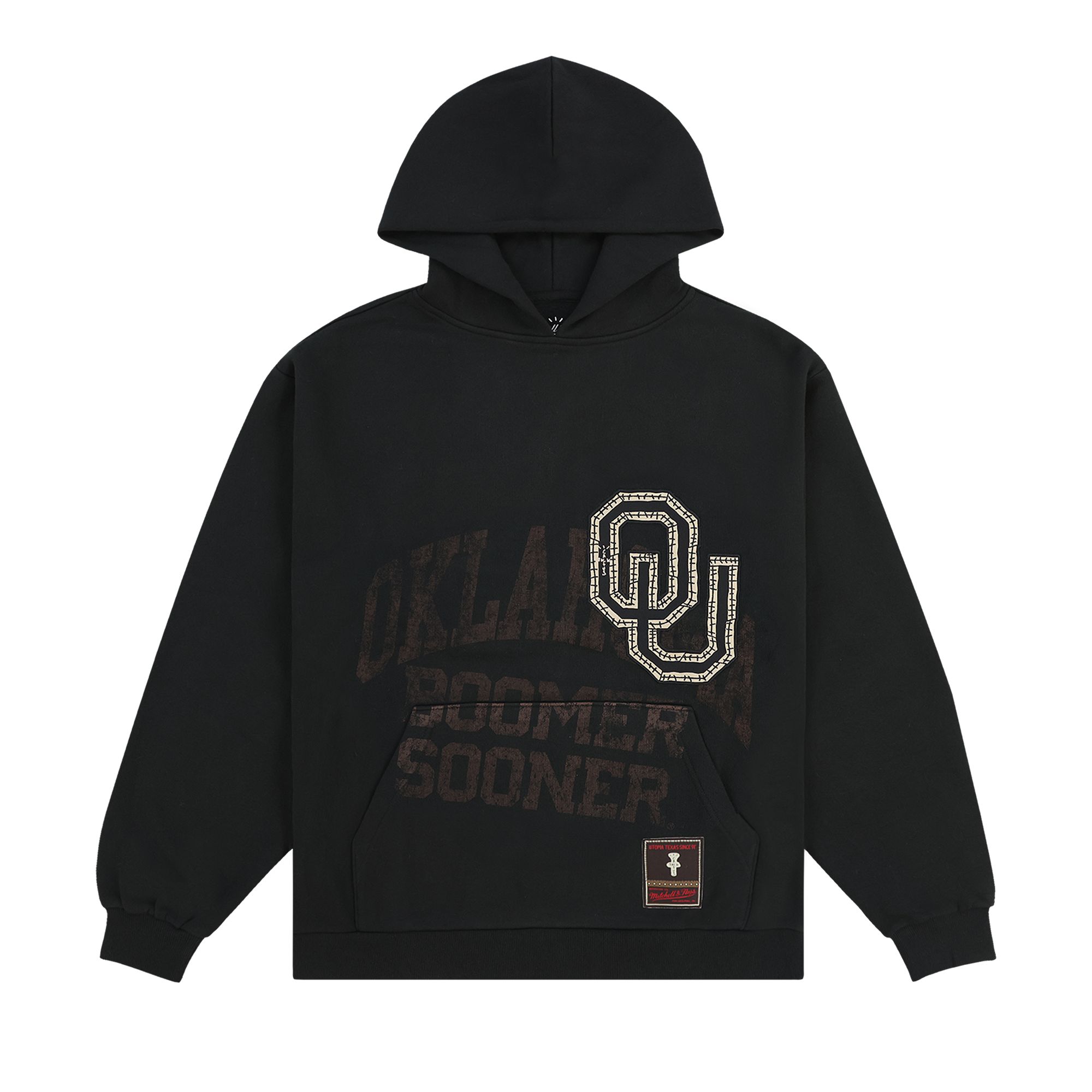 Pre-owned Cactus Jack By Travis Scott X Mitchell & Ness University Of Oklahoma Hoodie 'black'