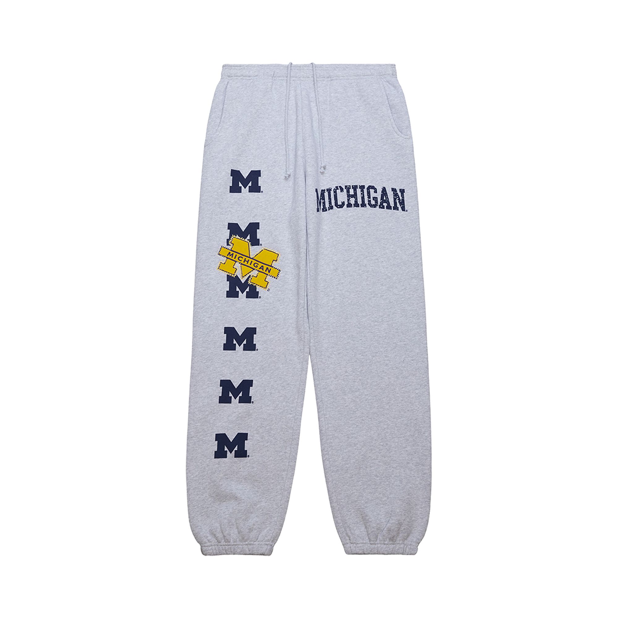 Pre-owned Cactus Jack By Travis Scott X Mitchell & Ness University Of Michigan Sweatpants 'grey Heather' | Men