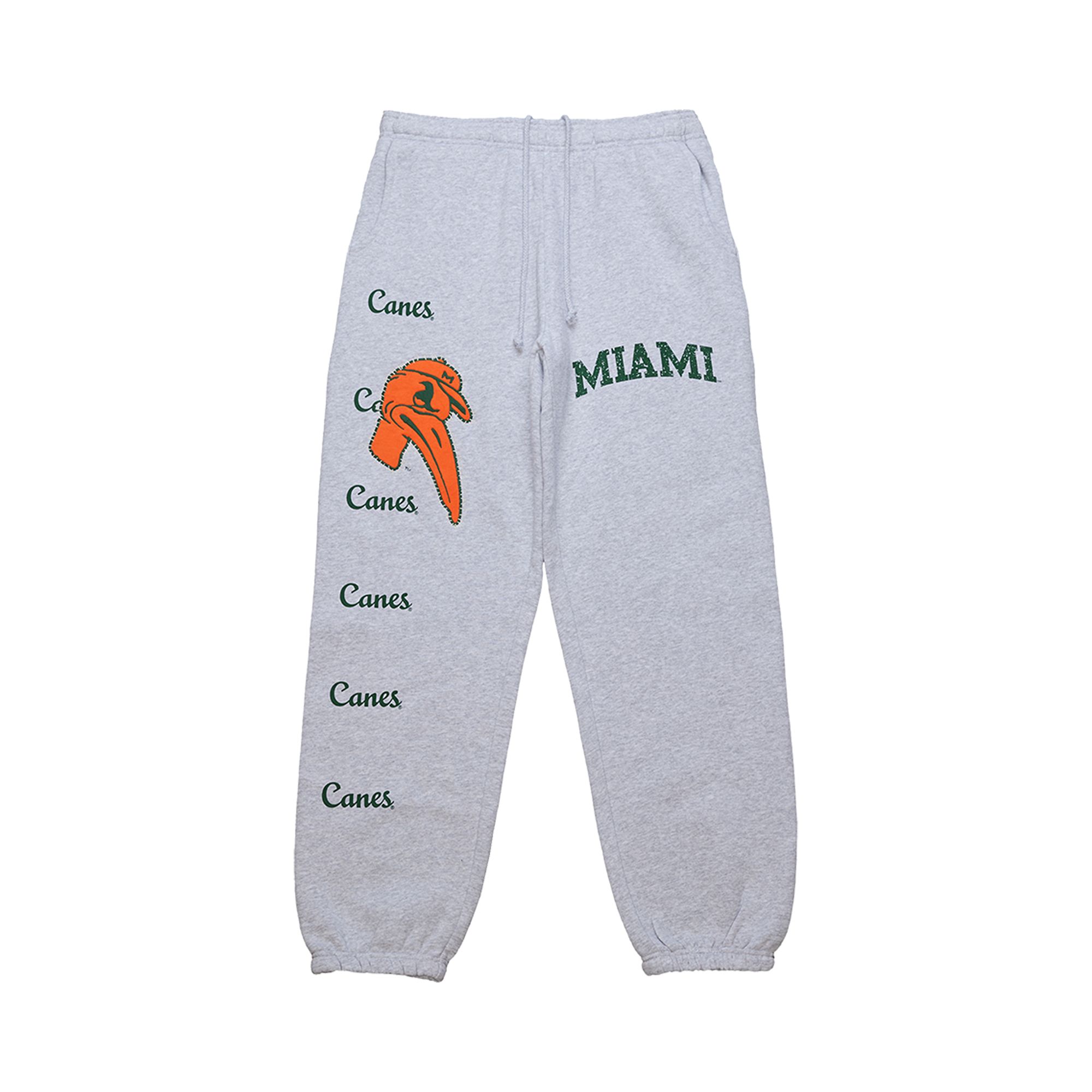 Pre-owned Cactus Jack By Travis Scott X Mitchell & Ness University Of Miami Sweatpants 'grey Heather' | Men's
