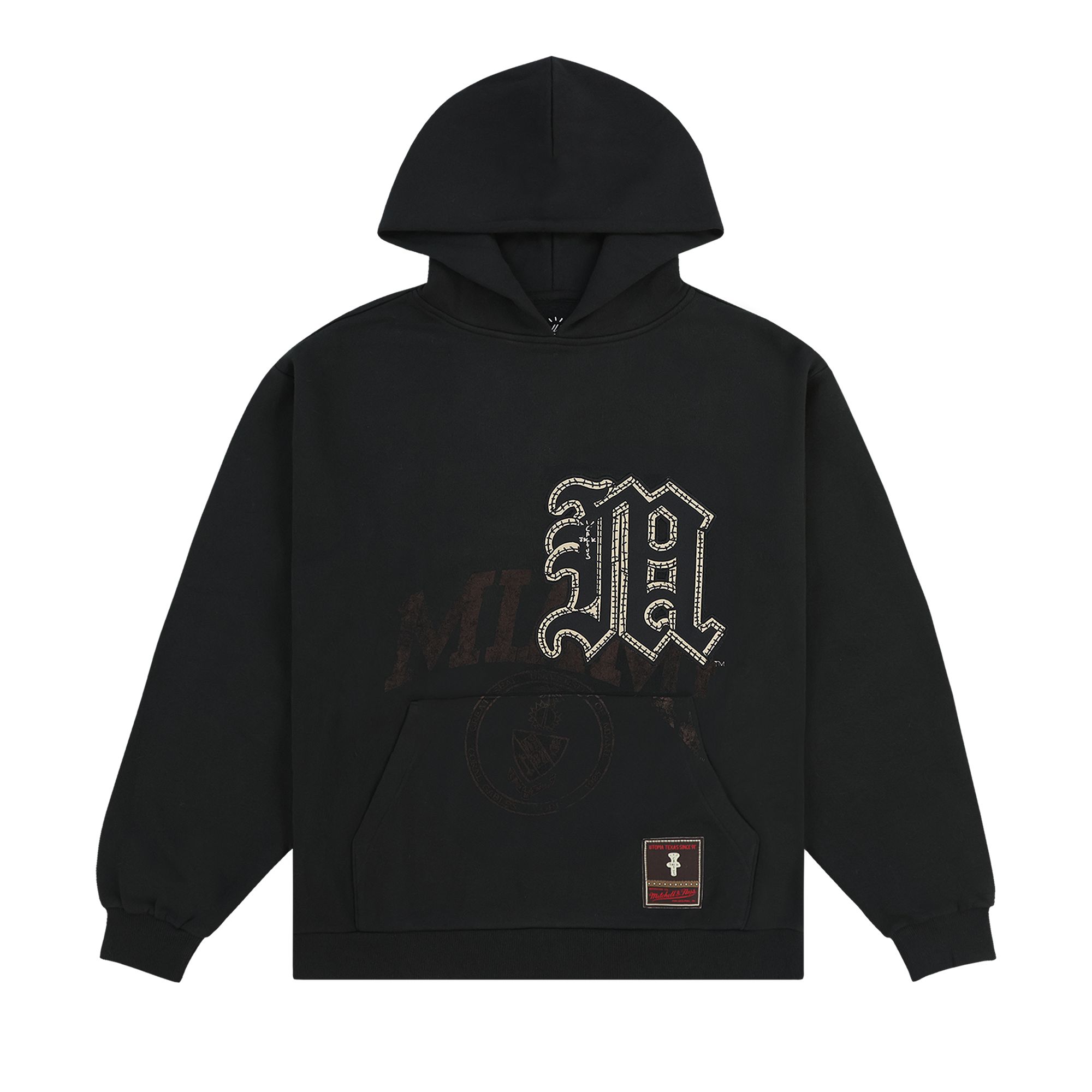 Pre-owned Cactus Jack By Travis Scott X Mitchell & Ness University Of Miami Hoodie 'black' | Men's Size M