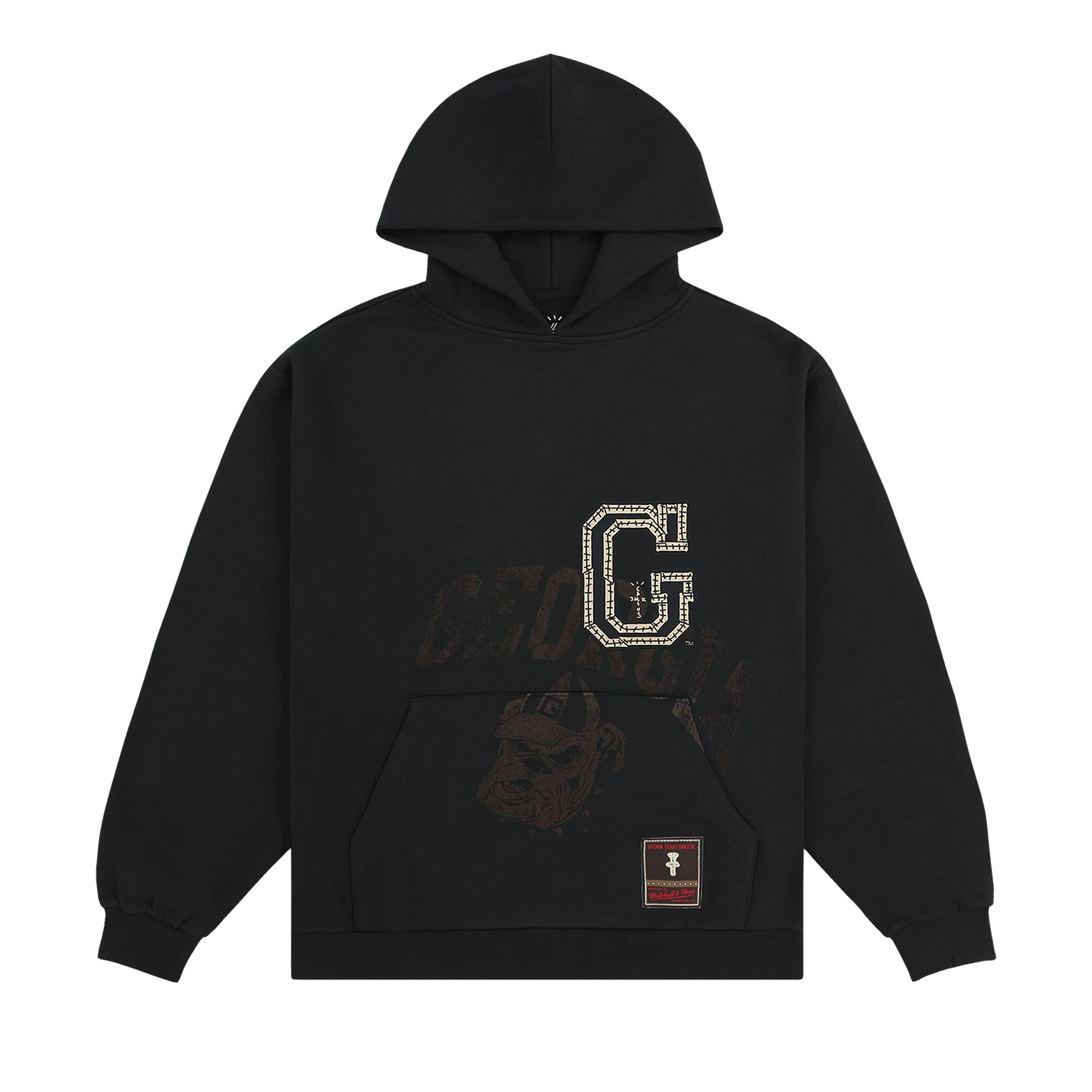 Pre-owned Cactus Jack By Travis Scott X Mitchell & Ness University Of Georgia Hoodie 'black'