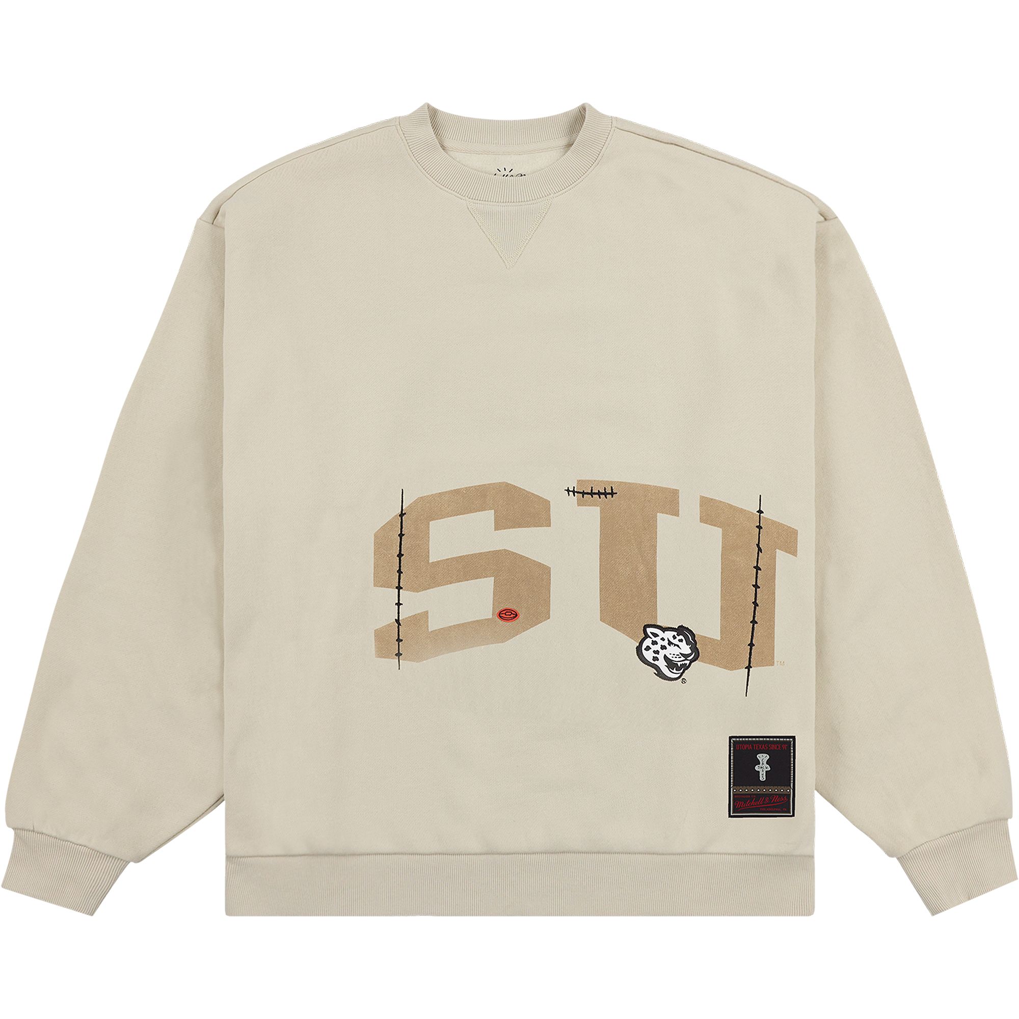 Pre-owned Cactus Jack By Travis Scott X Mitchell & Ness Southern University Crewneck 'tan' | Men's Size M In Brown
