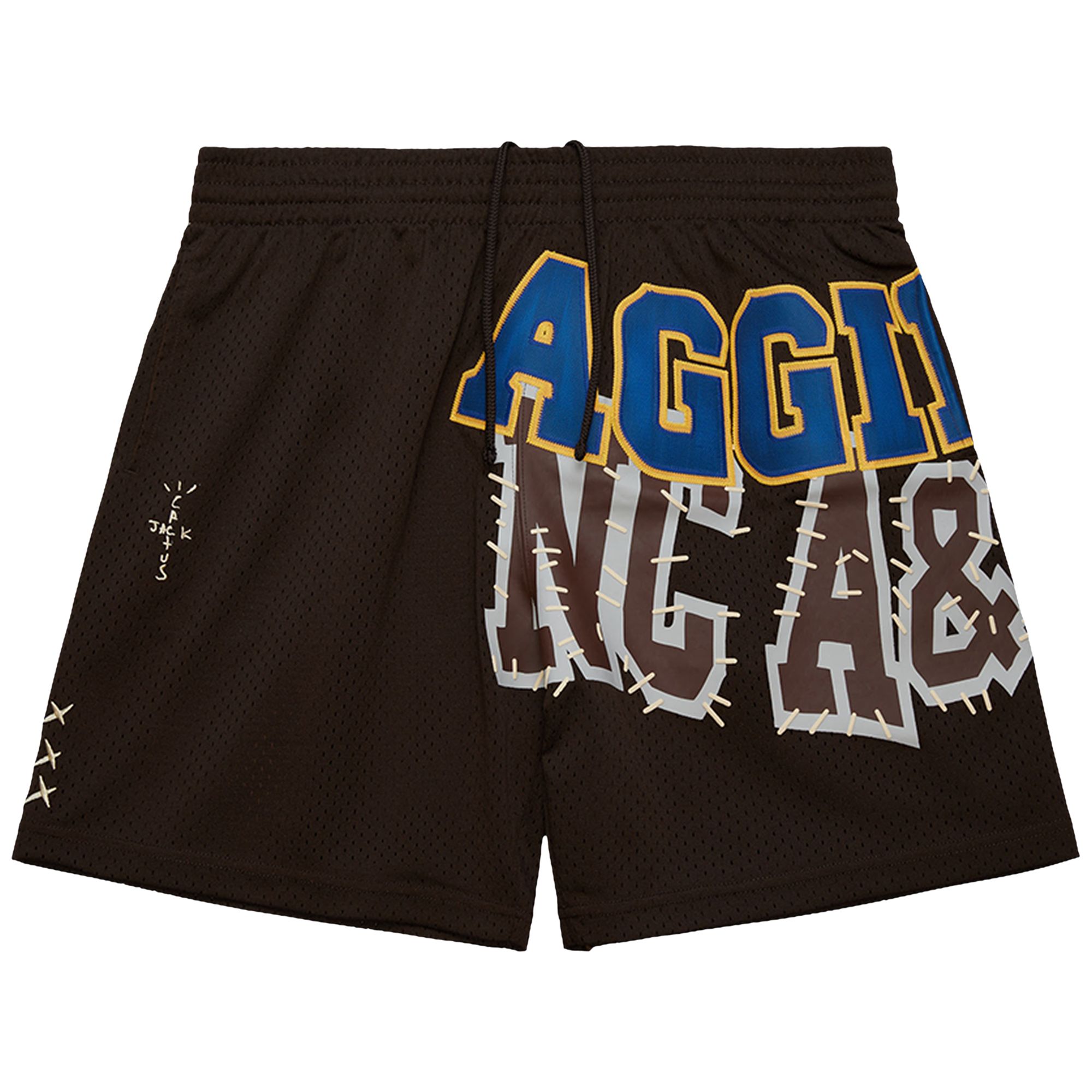 Pre-owned Cactus Jack By Travis Scott X Mitchell & Ness North Carolina A&t University Shorts 'brown' | Men's S