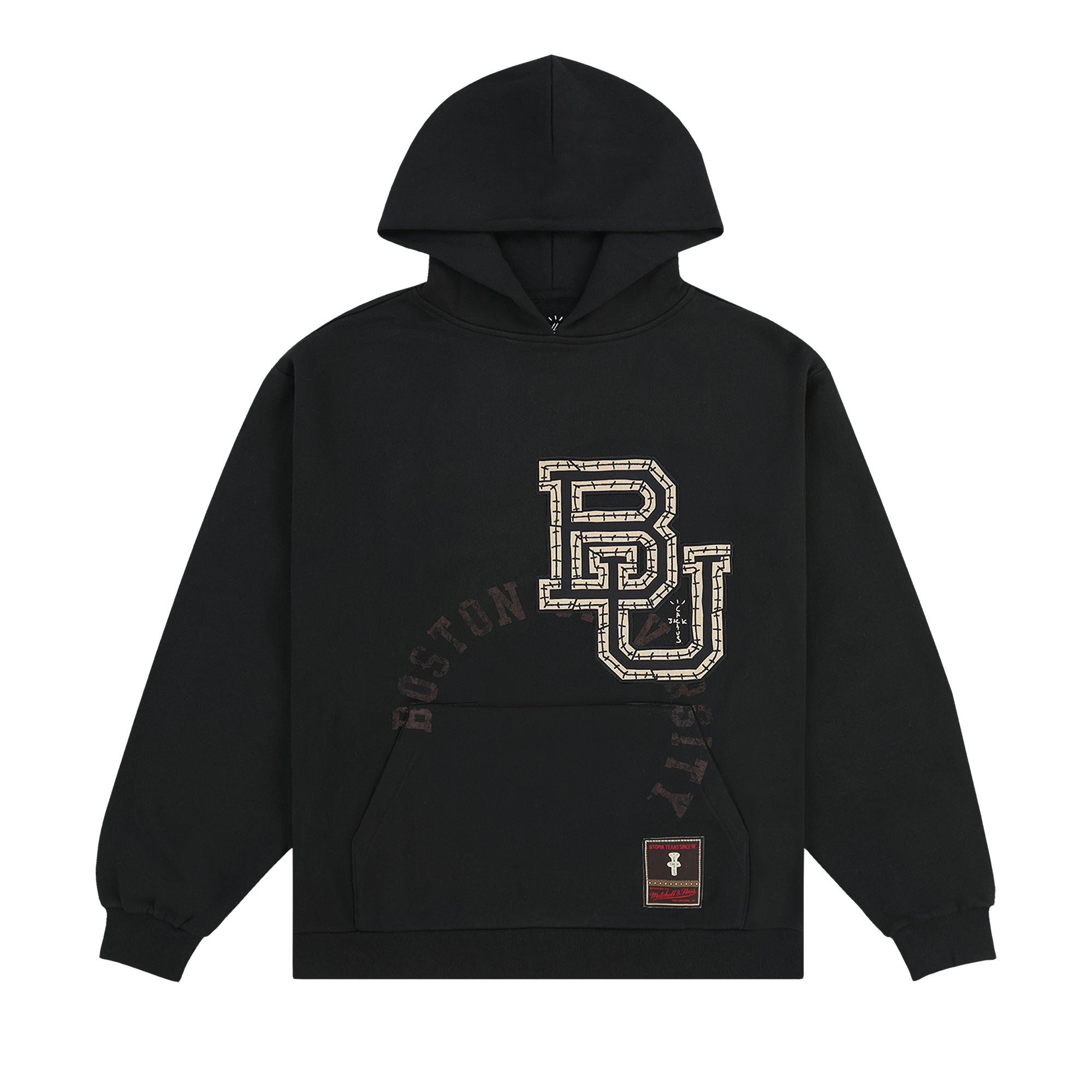 Cactus Jack by Travis Scott x Mitchell & Ness Boston University Hoodie 'Black' | Men's Size M