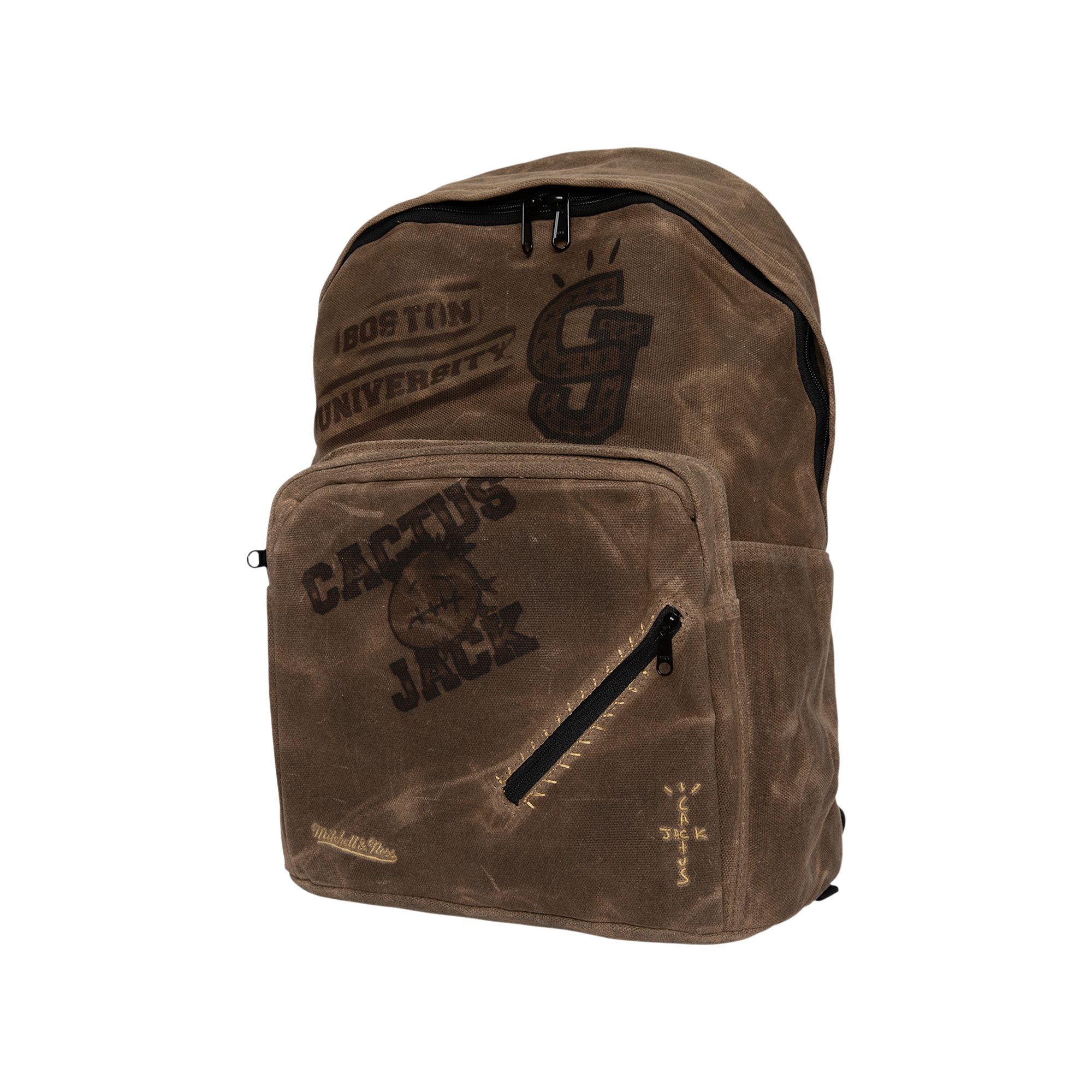 Pre-owned Cactus Jack By Travis Scott X Mitchell & Ness Boston University Backpack 'brown' | Men's Size Onesiz