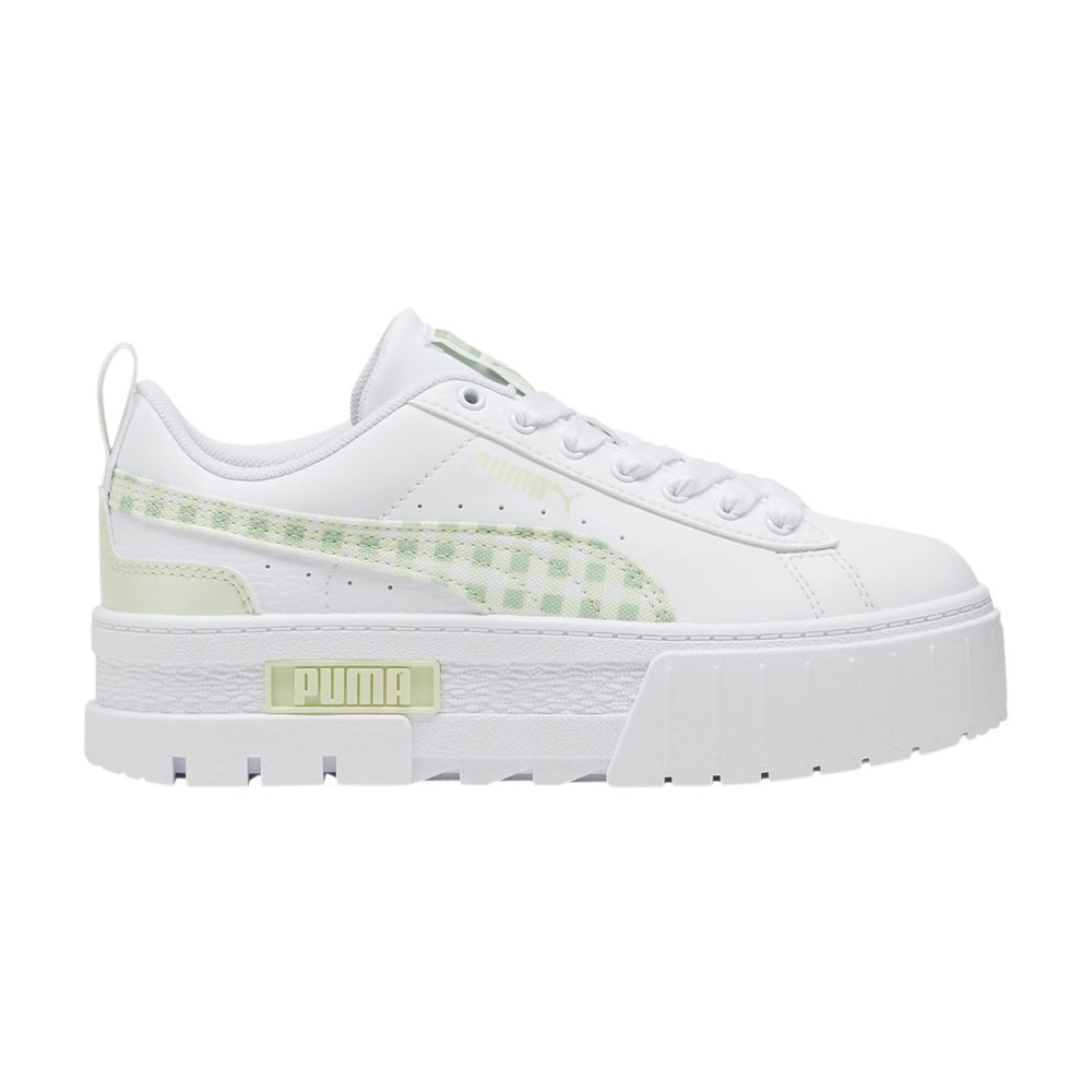 Puma Mayze Big Kid 'Gingham Cozy - Green Illusion' | White | Kid's Size 5.5 - 396660-02