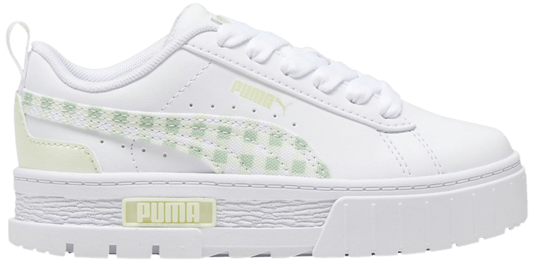 Puma Mayze Little Kid Gingham Cozy   Green Illusion