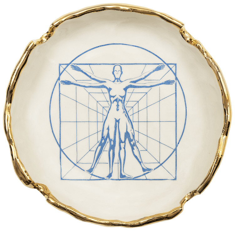 Capsule Vitruvian Icon Ashtray Off WhiteGoldeCapsule Blue