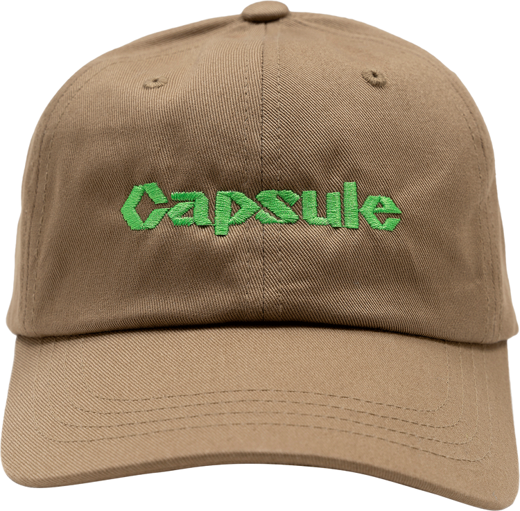 Capsule Classic Logo Baseball Hat 'Khaki/Neon Green' (Ships in 1-2 Weeks)