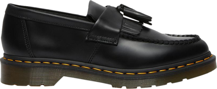 Adrian Yellow Stitch Leather Tassel Loafer 'Black'