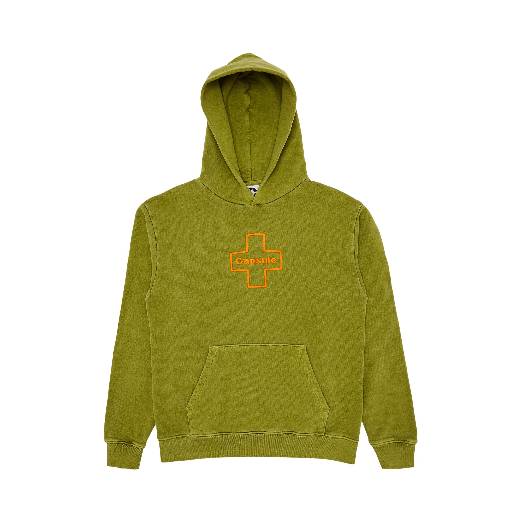 CAPSULE CAPSULE CAPSULE CROSS LOGO HOODIE 'GREEN/ORANGE'