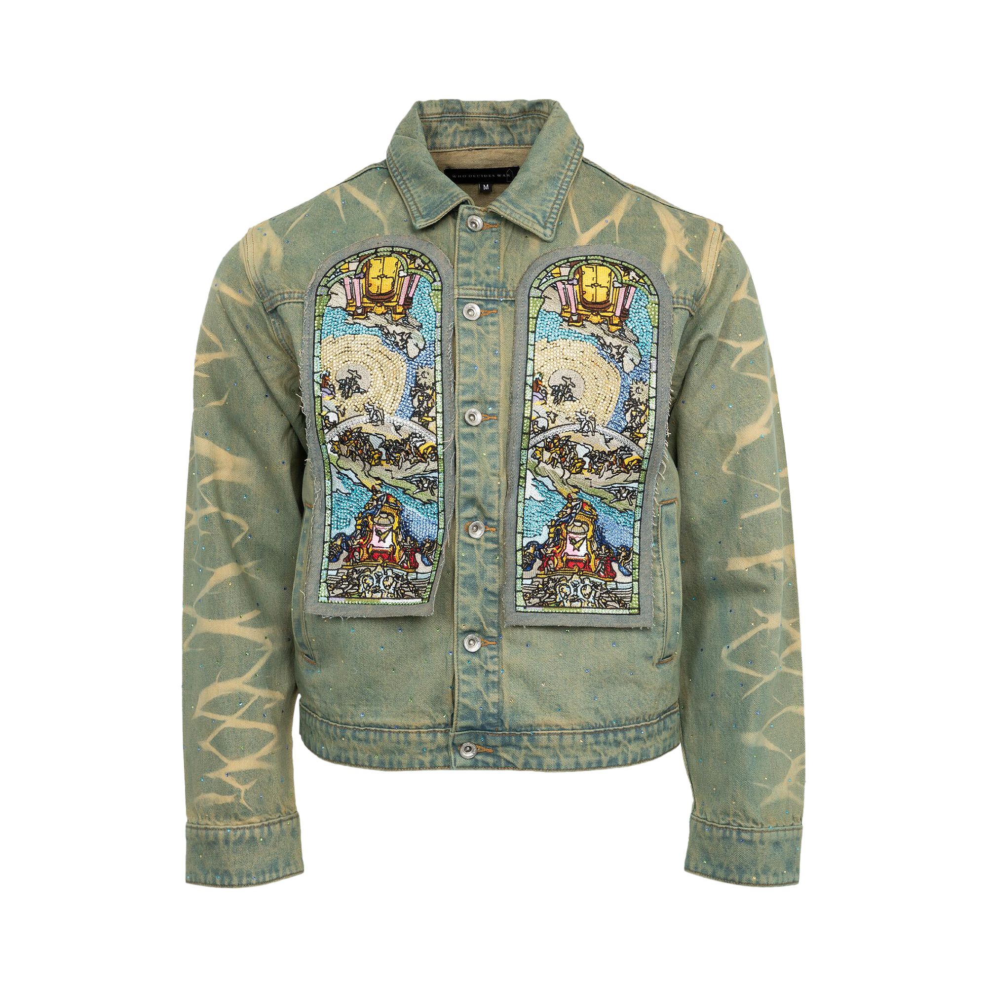 Pre-owned Who Decides War Unfurled Cropped Denim Jacket 'denim' | Blue | Men's Size Xxl