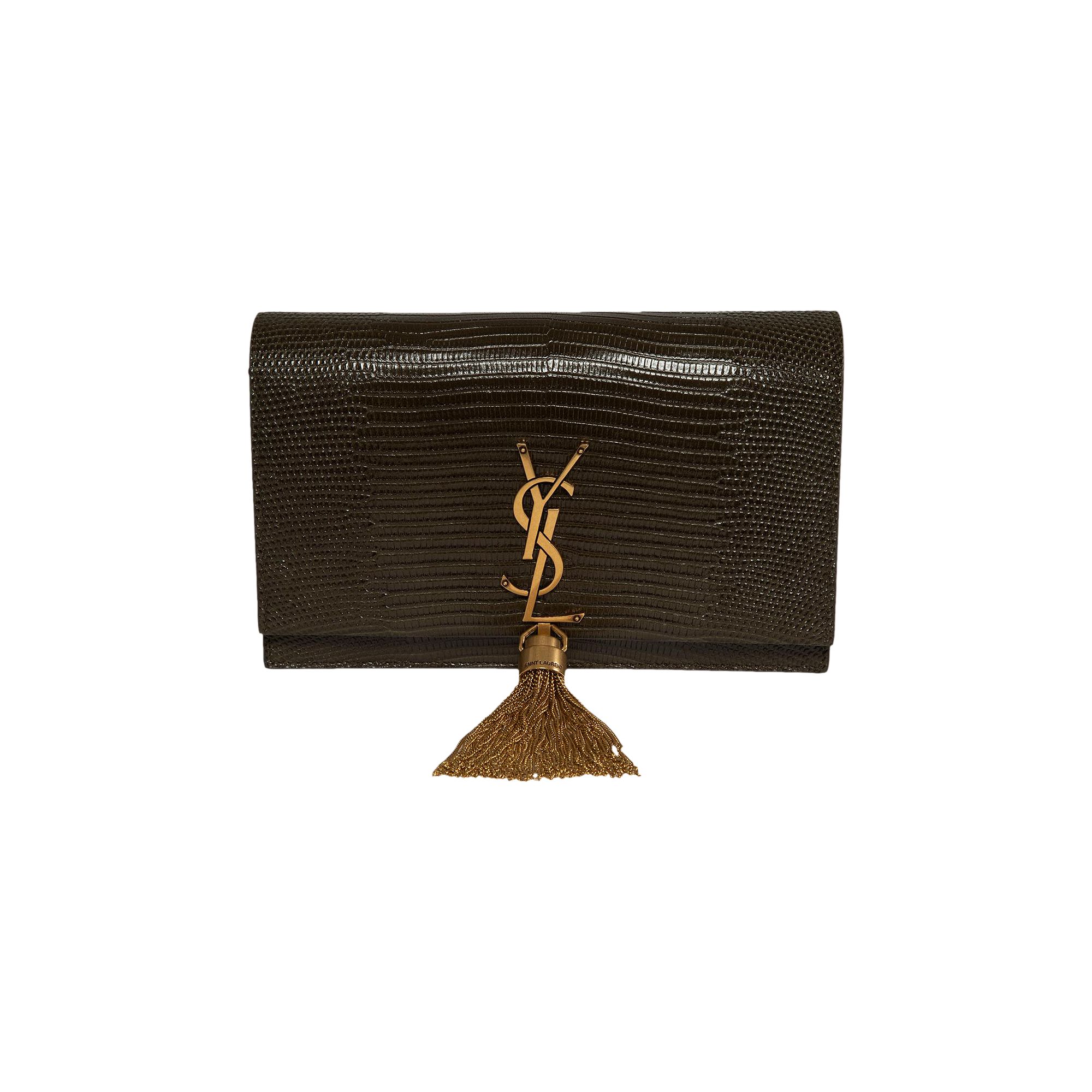Saint Laurent Kate Tassel Chain Wallet 'Dark Sea Weed' | Black | Women's Size Onesize