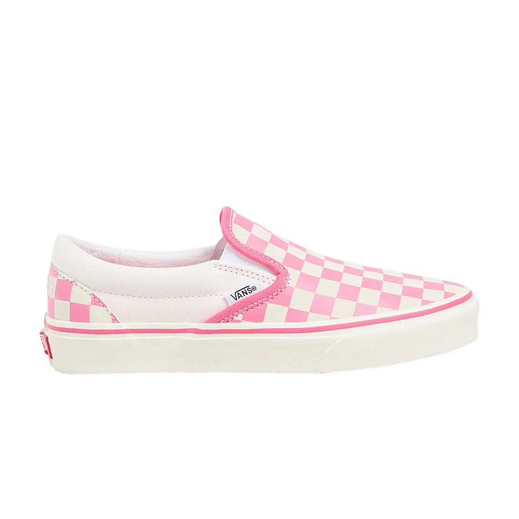 Pink checkered vans slip on sales