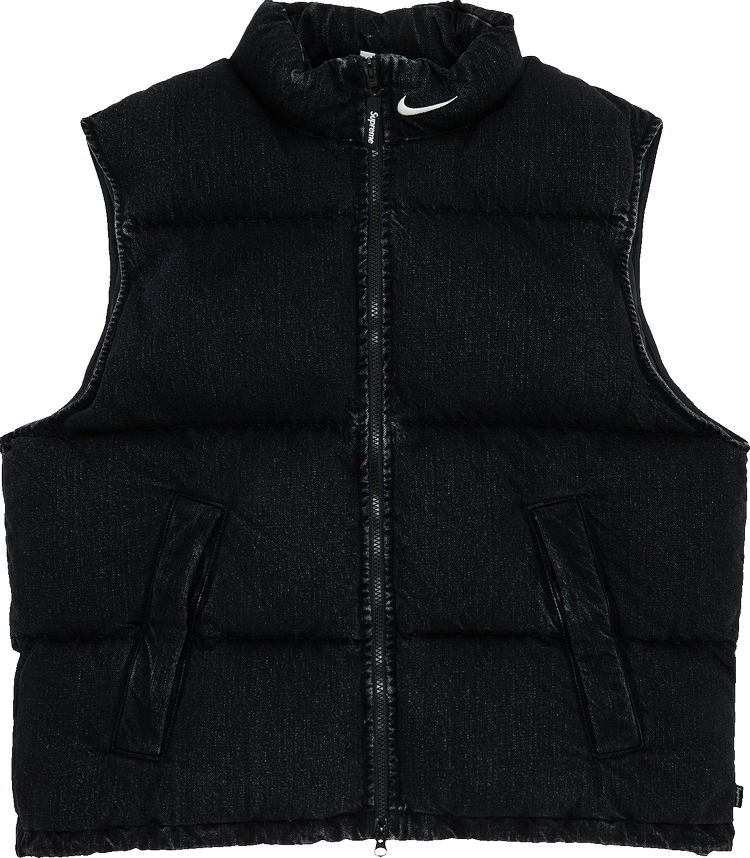 Supreme x Nike Denim Puffer Vest 'Black'