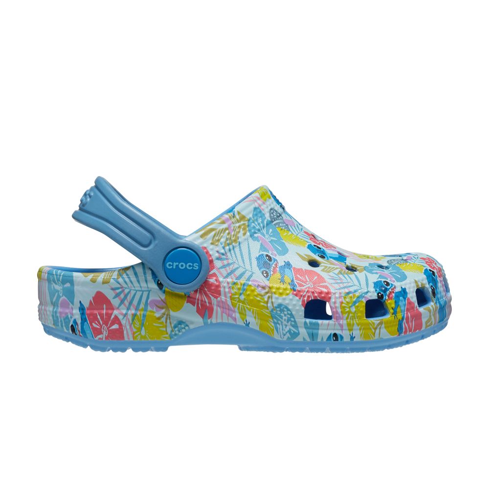 Pre-owned Crocs Disney X Classic Clog Toddler 'stitch Hawaiian Print' | Blue | Infant Size 6