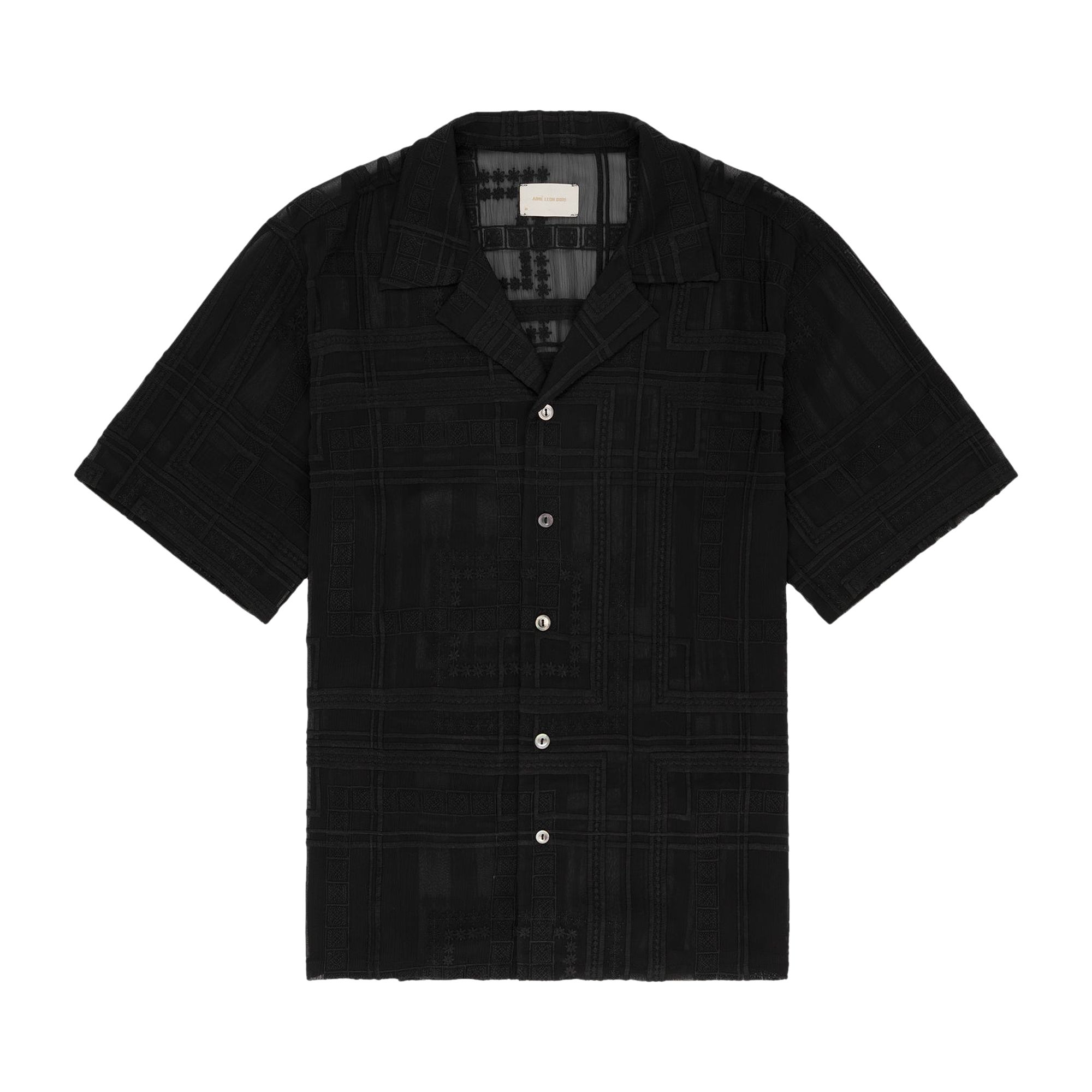 Pre-owned Aimé Leon Dore Lace Leisure Shirt 'jet Black' | Men's Size S